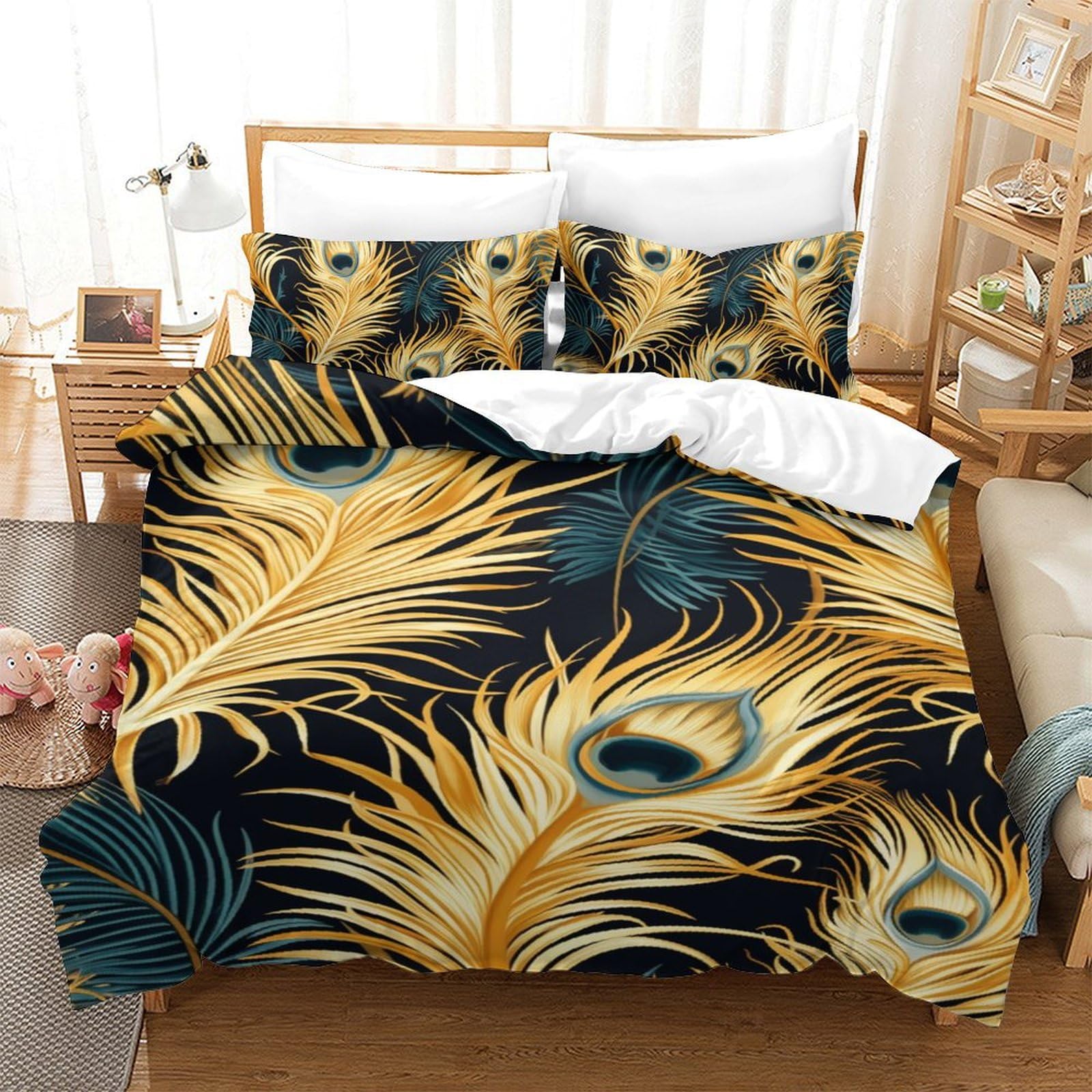 Housse de couette 3D douce pour lit simple de chambre ado