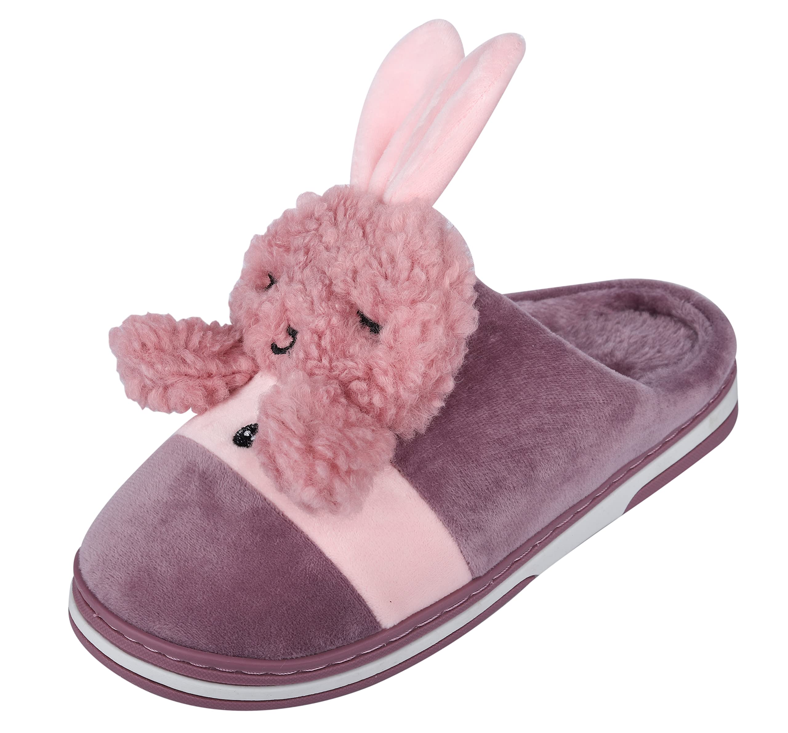 Irsoe Comfortable Indoor/Outdoor Soft Bottom Fur Slippers |Womens Flipflop |Womens Puppy Designed Slippers |Girls Slippers flip Flop Purple (B08KF9SJD2) Amazon Price History, Amazon Price Tracker