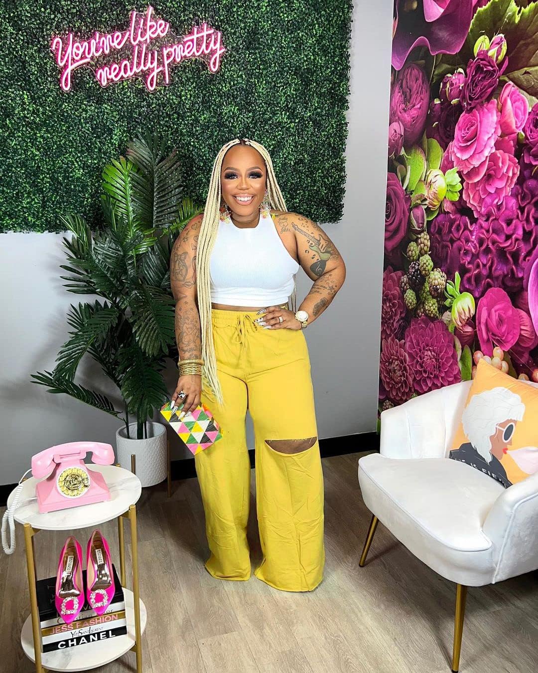 2 Piece Outfits for Women Pure Color Sleeveless Ribbed Knit Tank Top Ripped Wide Legs Long Pants Tracksuit Sport Set - Image 2