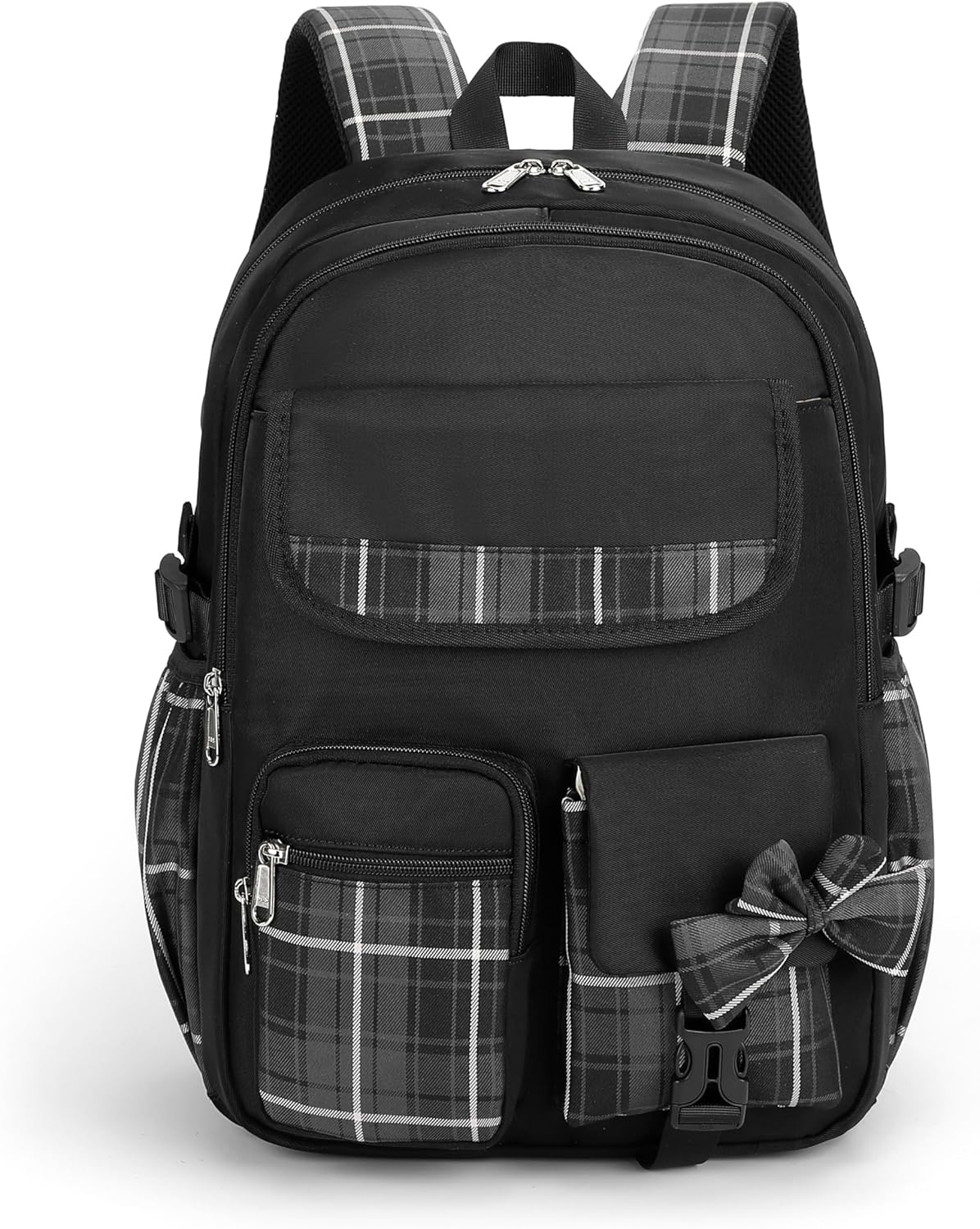 Cute School Backpack for Girls Book Bag for Middle School Students Roomy School Bag for Girls Black