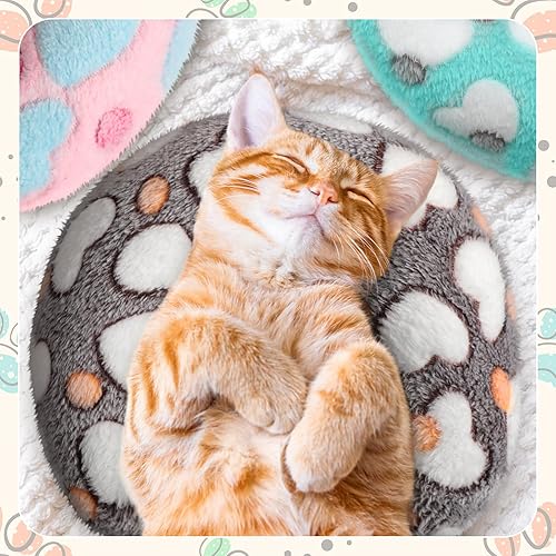 Miniatura 5 de 4 almohadas para gatos, cachorros, almohada suave para gatos, almohada mullida para mascotas, juguete calmante para mascotas, medio dona, en forma