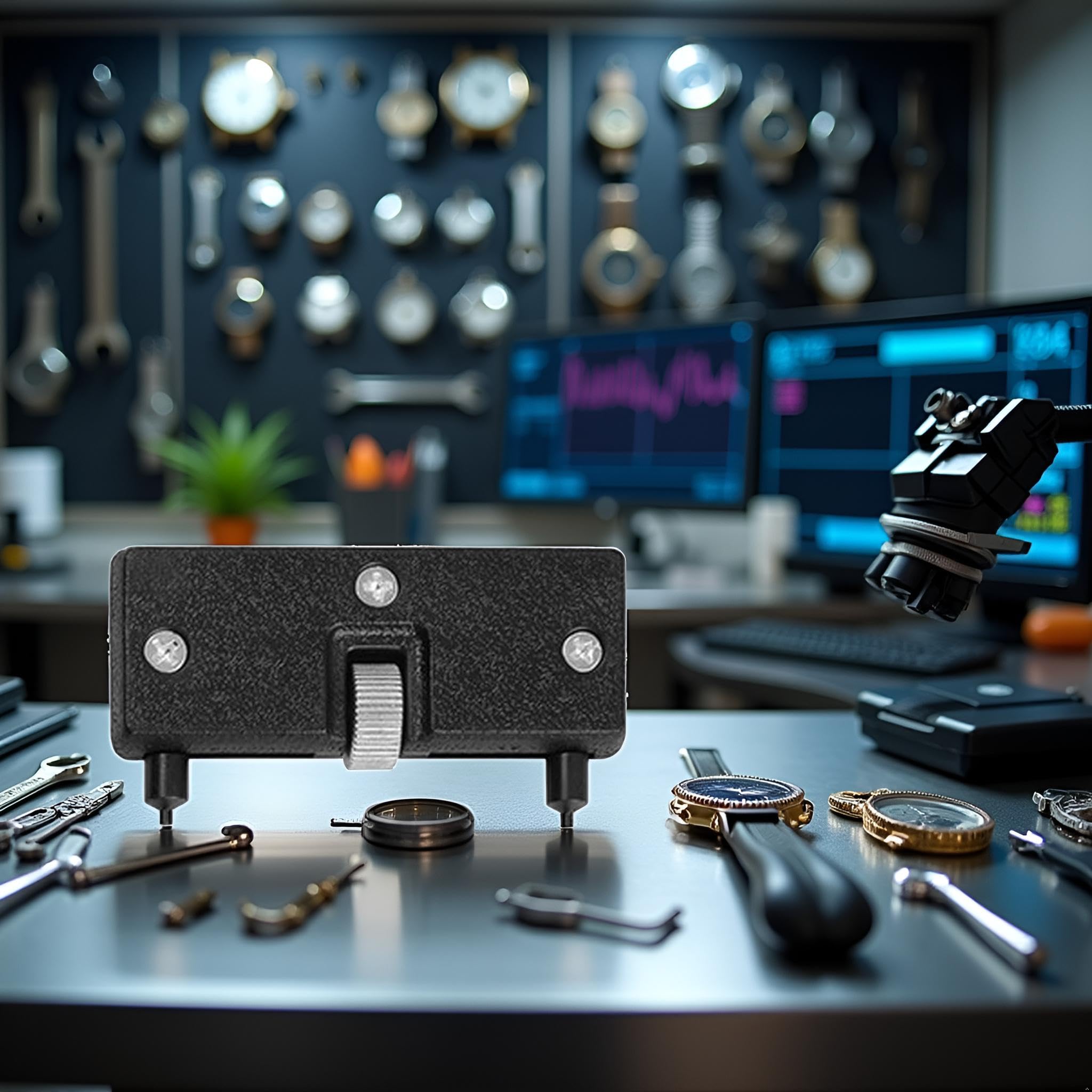 Black Adjustable Watch Opener Back Case Tool Press Closer Remover Wrench Screw Wrench Repair Kits Tools Watch Remover Accessories