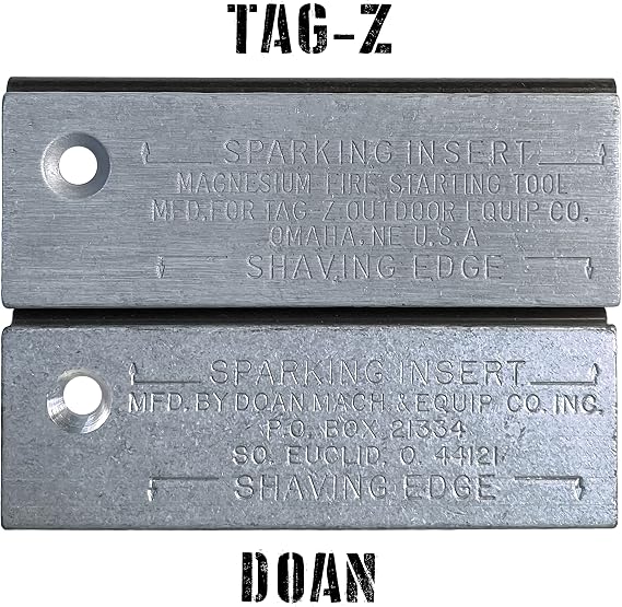 Tag-Z Doan マグネシウム発火器 - Doan 米軍消防士 - 政府発行の軍用消防士レプリカ。
