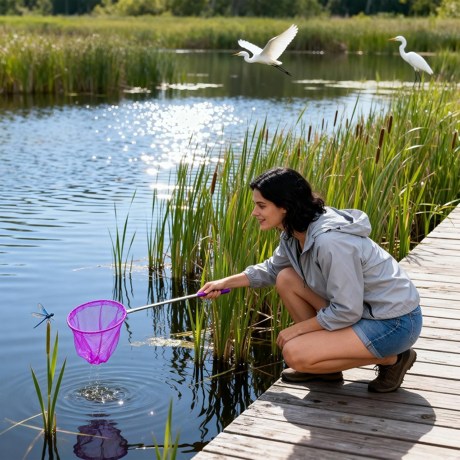 Telescopic Butterfly Nets Colored Extendable Catcher 14 Pack | Bug Insect Ladybird Fish Nets, Extendable from 19 in to 34 in Adjustable, Outdoor Playing Catching, 7 Colors Assorted