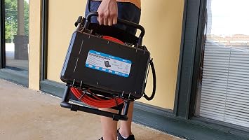 Vividia VS-749Bplus All-in-One Pipe Sewer Drain Tube Video Inspection Camera with 7 Portable Screen 115ft (35m) Push-Rod Cable and 23mm Waterproof Camera with Self-Leveling and Built-in 512Hz Sonde