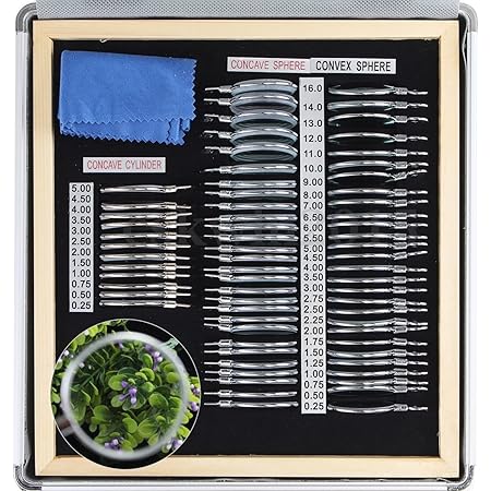 EFK-II Supply Optical 68 pieces Trial Lens Set Metal Rim Ophthalmic Trial case lenses with Aluminum Case
