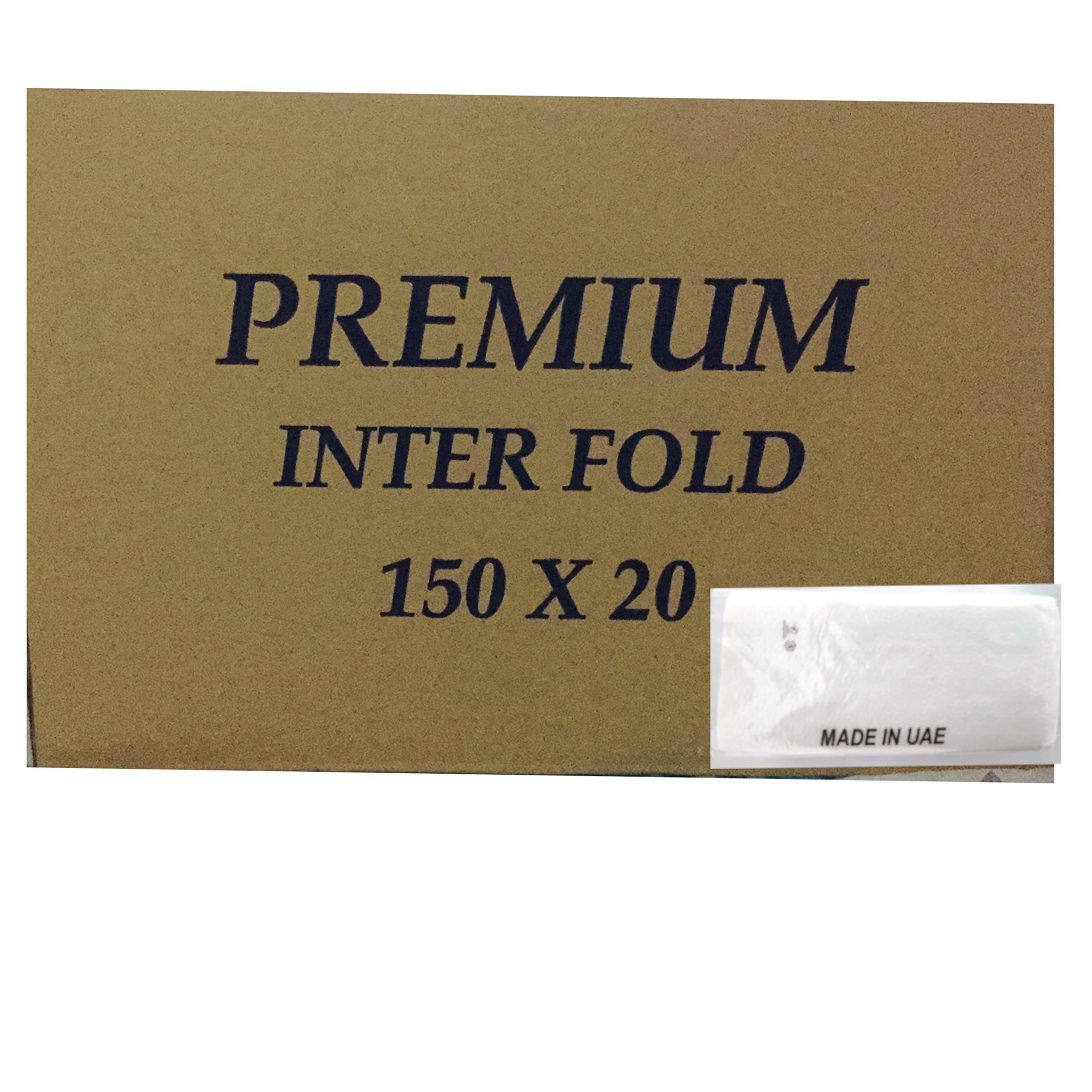 Cleaning Superstore Premium 150-Sheet Interfold Tissue Hand Towel - Embossed-1 PLY-20 Pkts/CTN