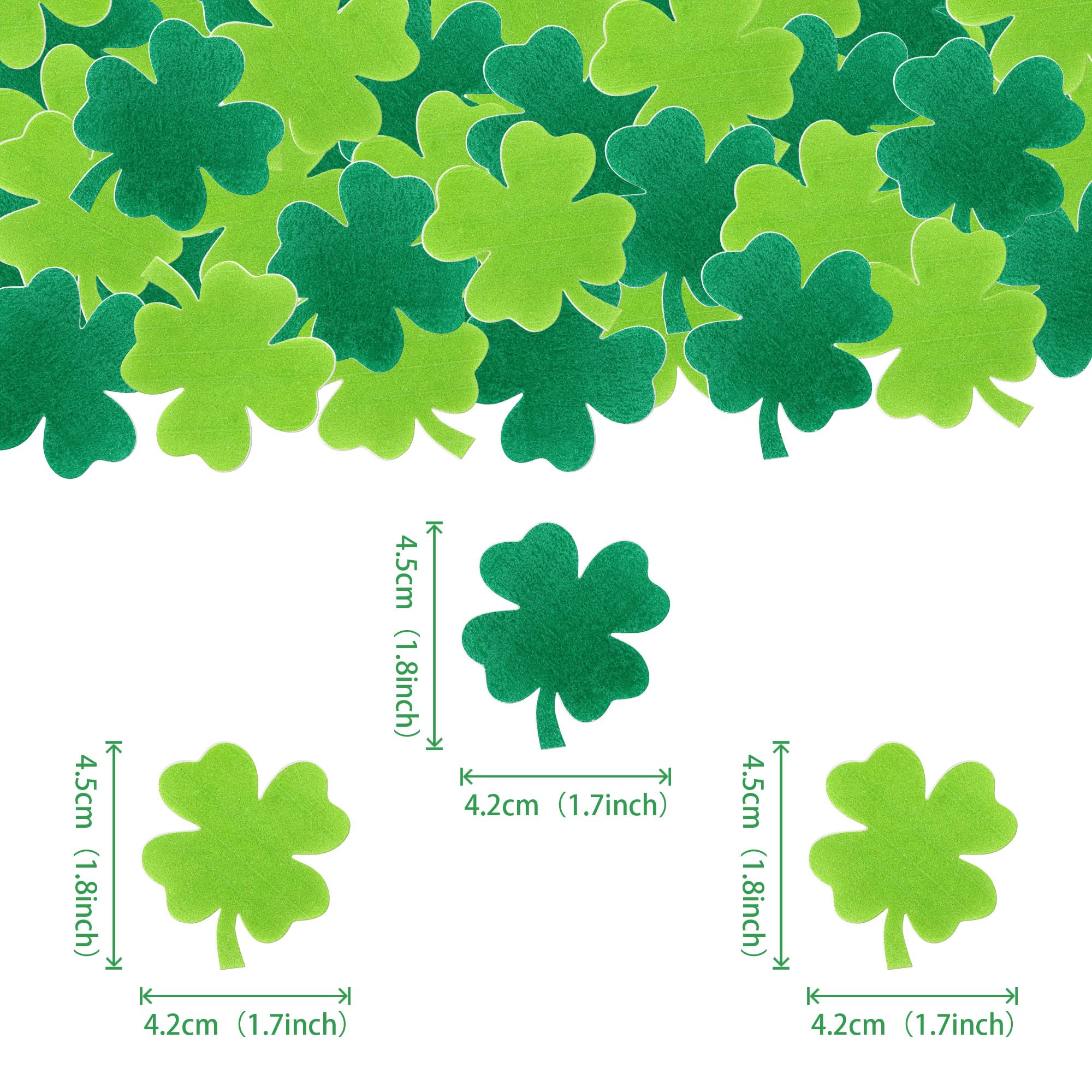 SYKYCTCY 40 Pack Edible St. Patricks Day Cupcake Toppers Wafer Paper Four Leaf Clover Shamrock Good Luck Cupcake Picks Saint Patricks Day Cake Decorations Party Supplies - Image 2
