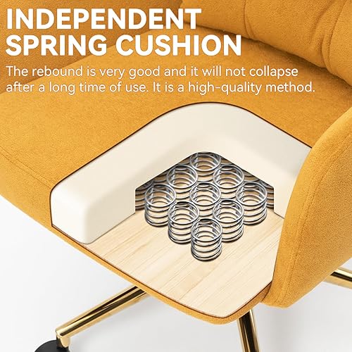 Miniatura 3 de Silla de oficina de tela de felpa, cómodas sillas de escritorio de oficina en casa con soporte lumbar, silla de escritorio moderna de tela de felpa