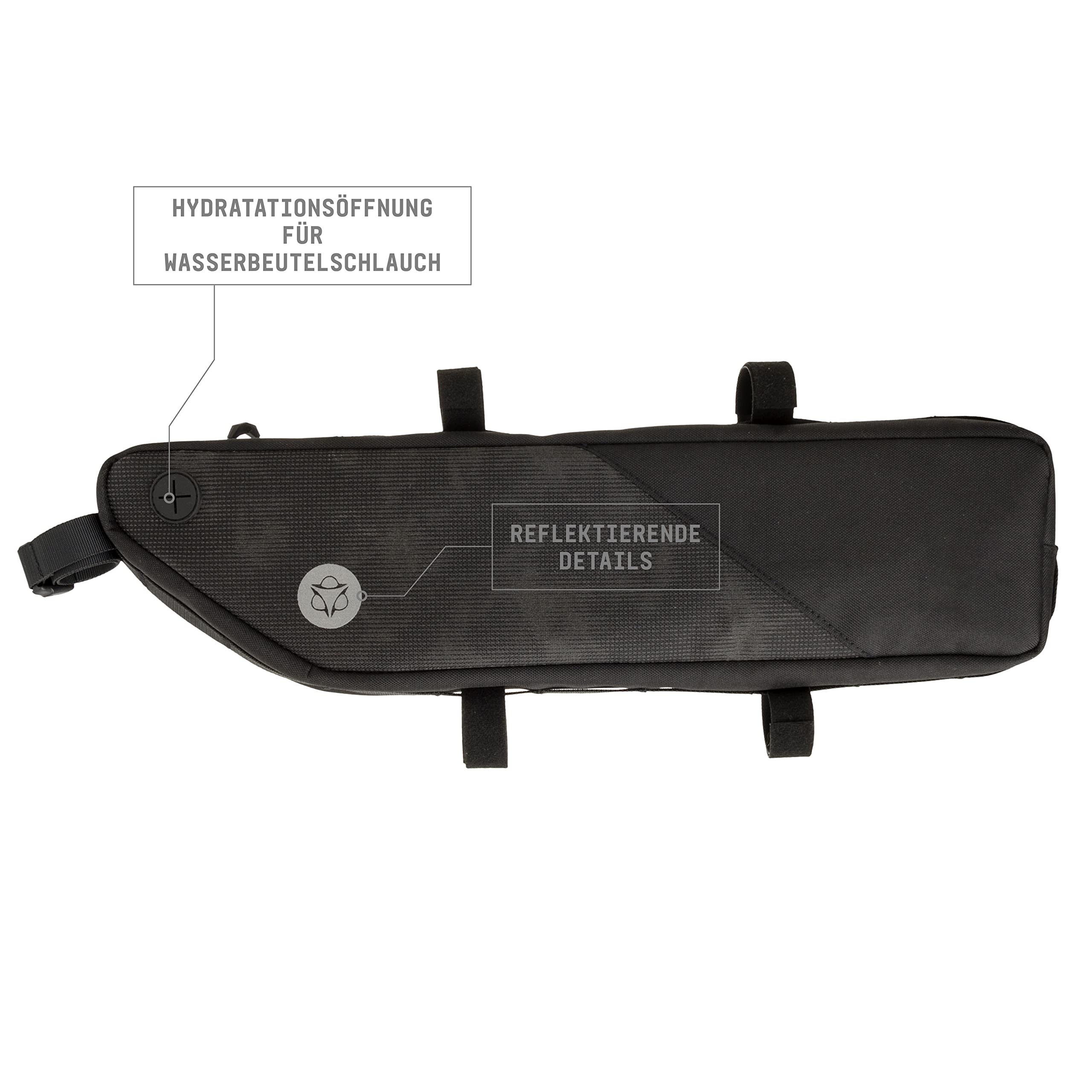 AGU Tube Fahrrad Rahmentasche 3L, Rahmentasche Fahrrad für Bikepacking, Wasserabweisend, Reflektierend Polyester, Einfache Montage, 100% Recyceltes Polyester - Reflective Mist