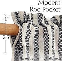 Vista 7 de jinchan Cortinas de Lino a Rayas para Cocina de 45 Pulgadas, Cortinas de Nivel, Estilo de Granja Moderno, Estilo Café, Tratamientos para Ventanas