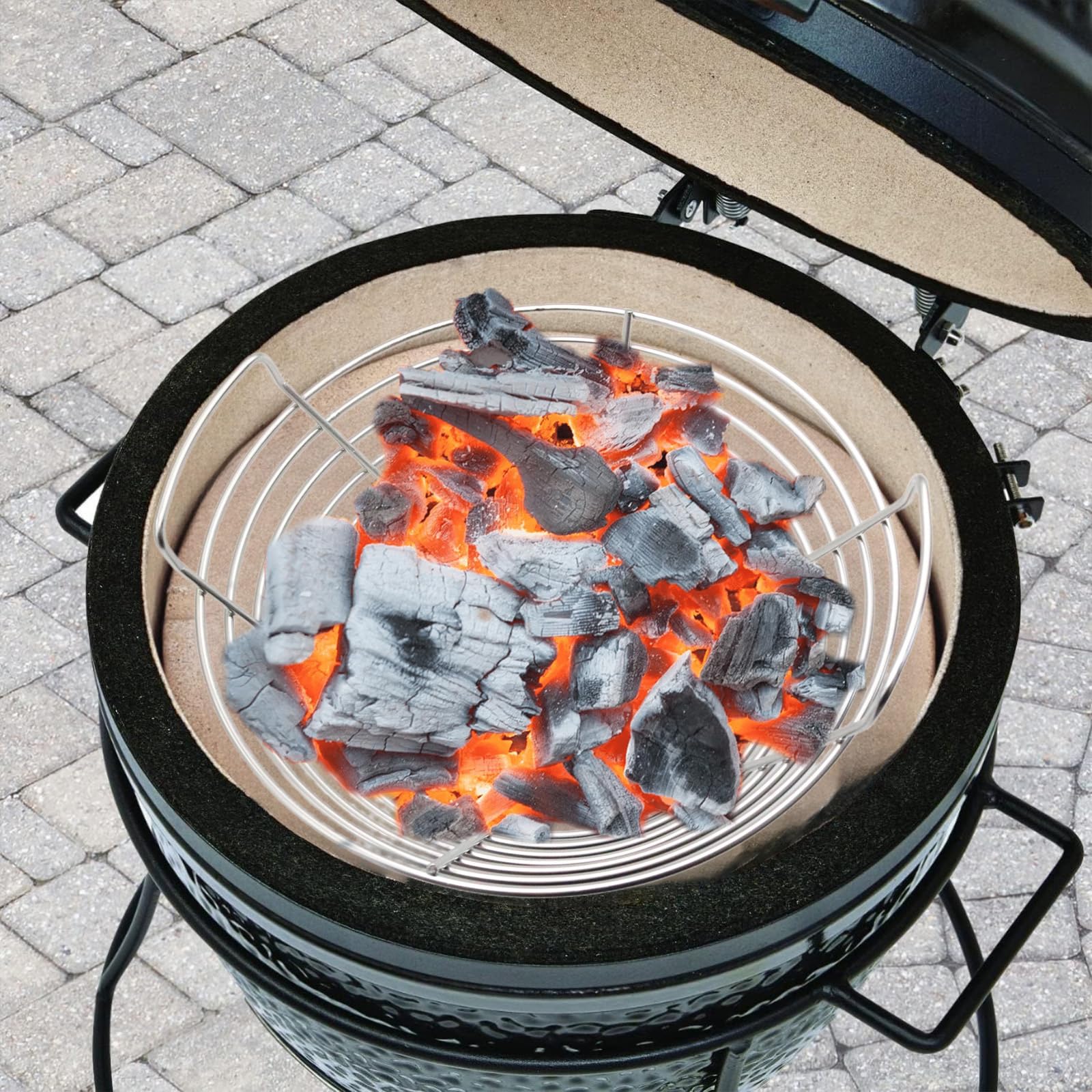 Efficient Grills - Soporte para carbón de acero inoxidable grueso y práctico para barbacoa, suministros de barbacoa, accesorio para barbacoa