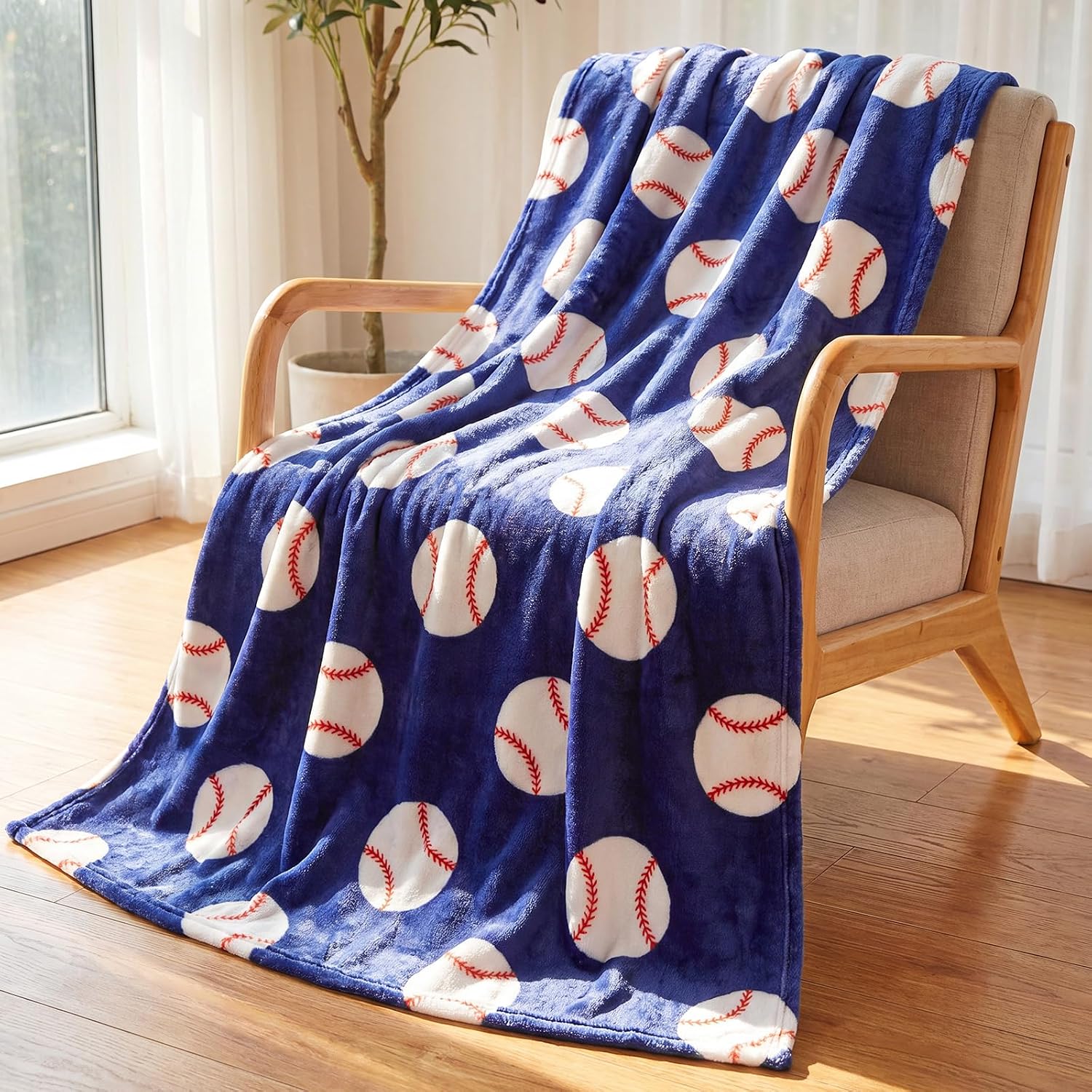 Fanfanwin 1 Pcs Baseball Flannel Blanket 40"x60" Baseball Fleece Throw Blanket for Teen Team Coach Gifts Ball Themed Accessories Decoration for Sport Lovers Birthday Adult Gift Favors