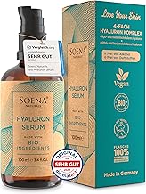 Bio Hyaluron Serum Hochdosiert - Beste Hyaluronsäure (Oligo) - 8-Fach Anti-Falten-Komplex- Mit 4 Hyalurongrößen - Frei von Alkohol & Parfüm 100ml - Hyaluronsäure Serum Made in Germany.