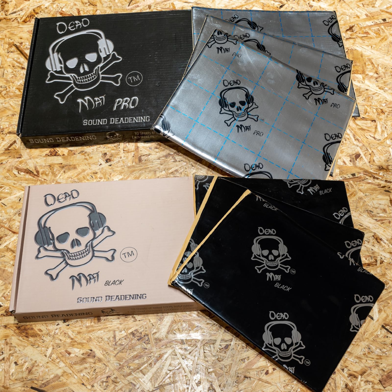 Vandalised- DeadMat - Sound Proofing/Deadening Butyl & Foil Sheets – Car/Camper/Van/Caravan - Multi Options (Black 1.8mm, 50 sheets)