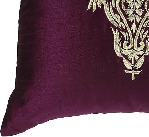 Miniatura 10 de The White Petals Funda de cojín amarillo mostaza (damasco bordado en oro, 16 x 16 pulgadas, paquete de 1)