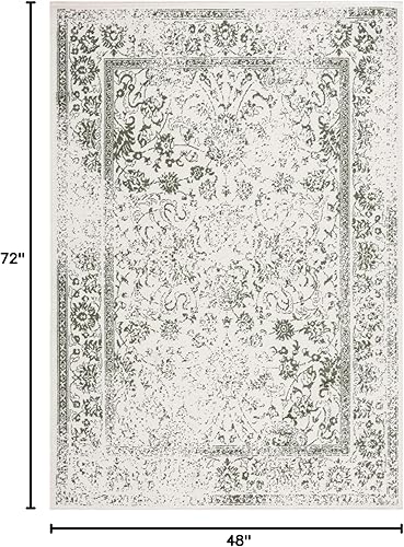 Miniatura 407 de Safavieh colección Adirondack - Alfombra de área, 6 x 9 pies, gris y azul, diseño oriental desgastado, no desprende pelusa, fácil cuidado, ideal