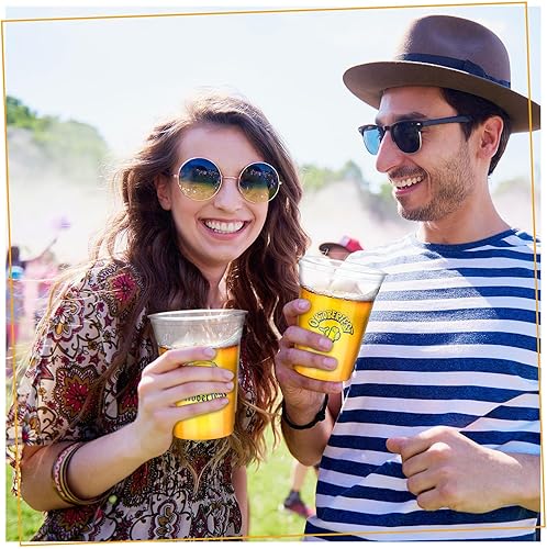 Miniatura 5 de Sliner 40 tazas de Oktoberfest a granel de 12 onzas para fiesta alemana desechables de plástico para fiesta de cerveza, vasos transparentes para