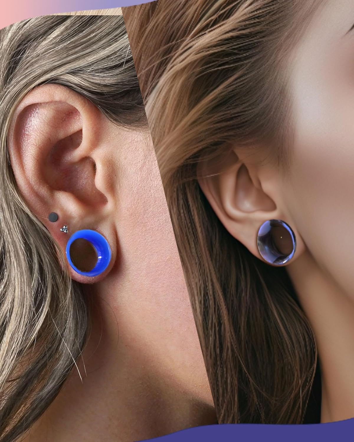 Jewseen 2g-5/8’’ Double Flared Silicone Tunnels 12Pcs Silicone Ear Gauges Flexible Ear Tunnels Plugs Stretchers Expander Ear Piercing Jewelry for Women Men - Image 2