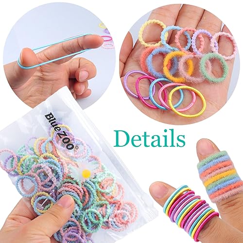 Miniatura 6 de 300 bandas elásticas para el cabello para niños y mujeres, 3 estilos pequeños y delgados, ligas para el cabello para bebés y niñas sin daños,