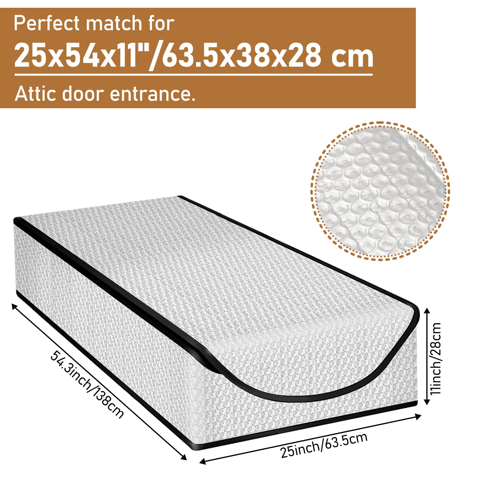 Copertura isolante per porta mansarda, 137 x 63 x 28 cm, extra spessa, doppia bolla, per scale a scomparsa, tenda da sottotetto, scala, copertura isolante con cerniera