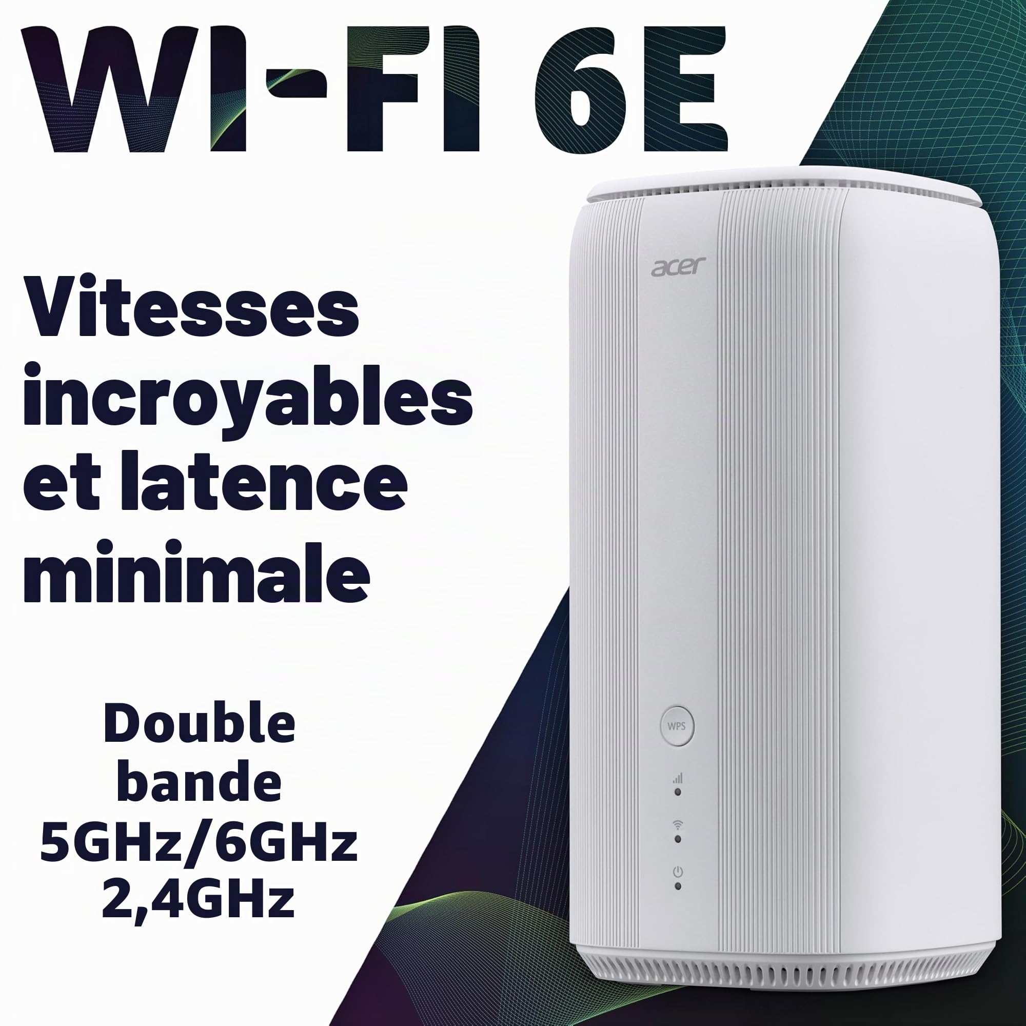 Routeur 5G Acer Connect X6E, WiFi 6E, Connexion instantannée NFC, Technologie 4x4 MU-MIMO, Prise en Charge Multi-appareils