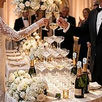 Vista 4 de I-MART Paquete de 6 tapones de champán de acero inoxidable, Prosecco, tapón para botella de vino espumoso, corcho