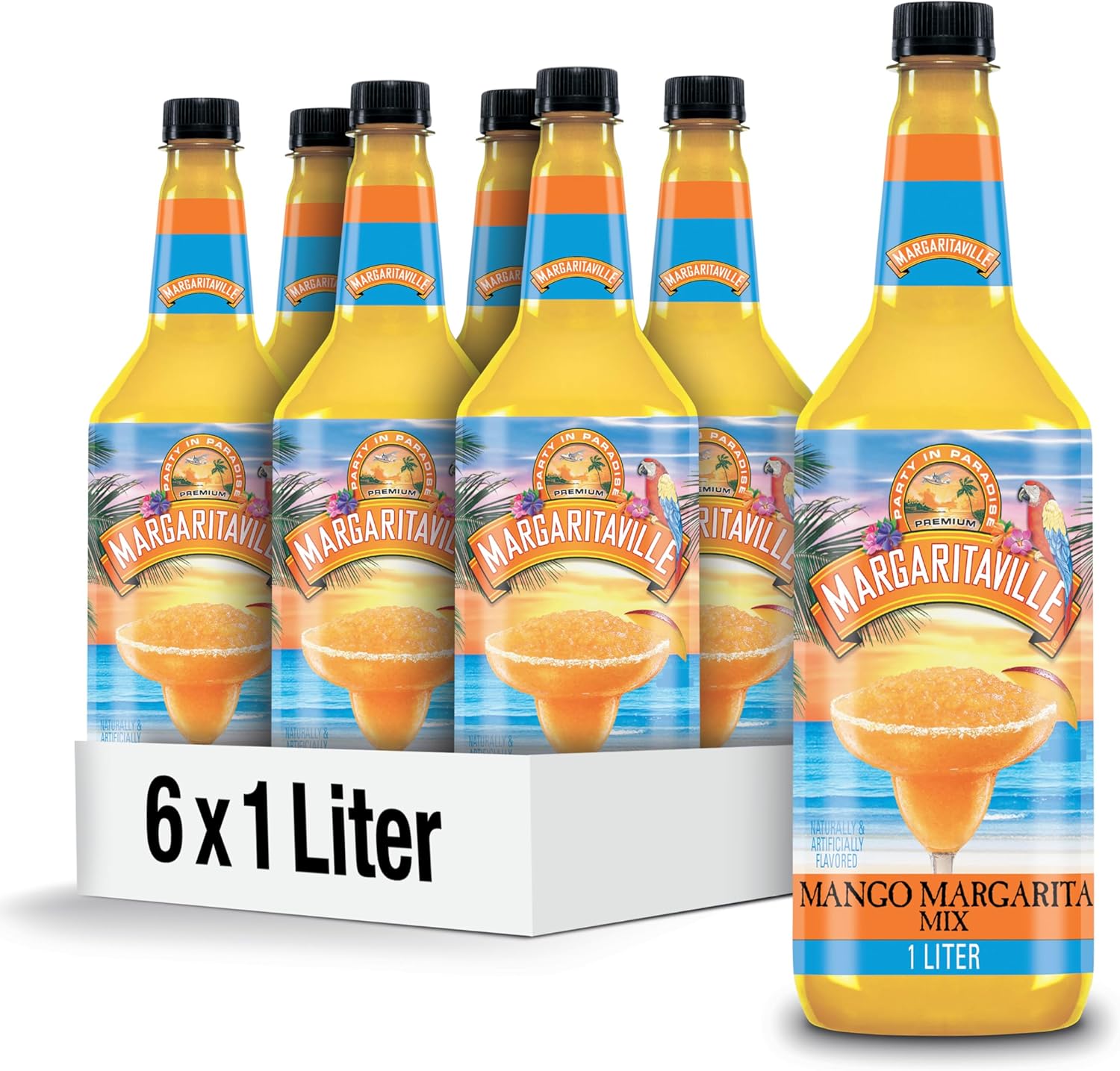 Margaritaville Mango Margarita Mix, 1 Liter Bottle (Pack of 6) Amazon