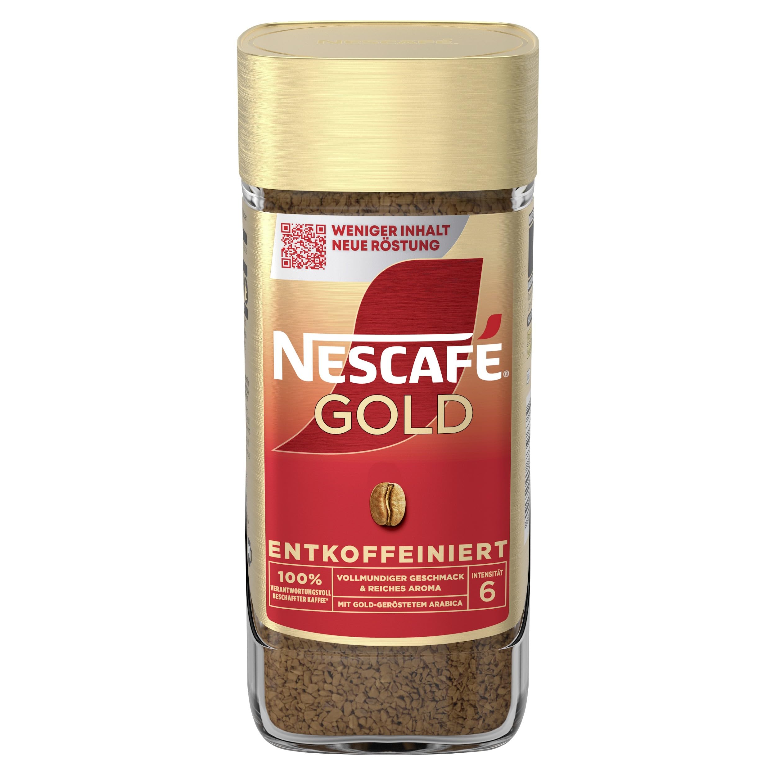 NESCAFÉ GOLD Entkoffeiniert, löslicher Bohnenkaffee, koffeinfrei (6 x 95g)