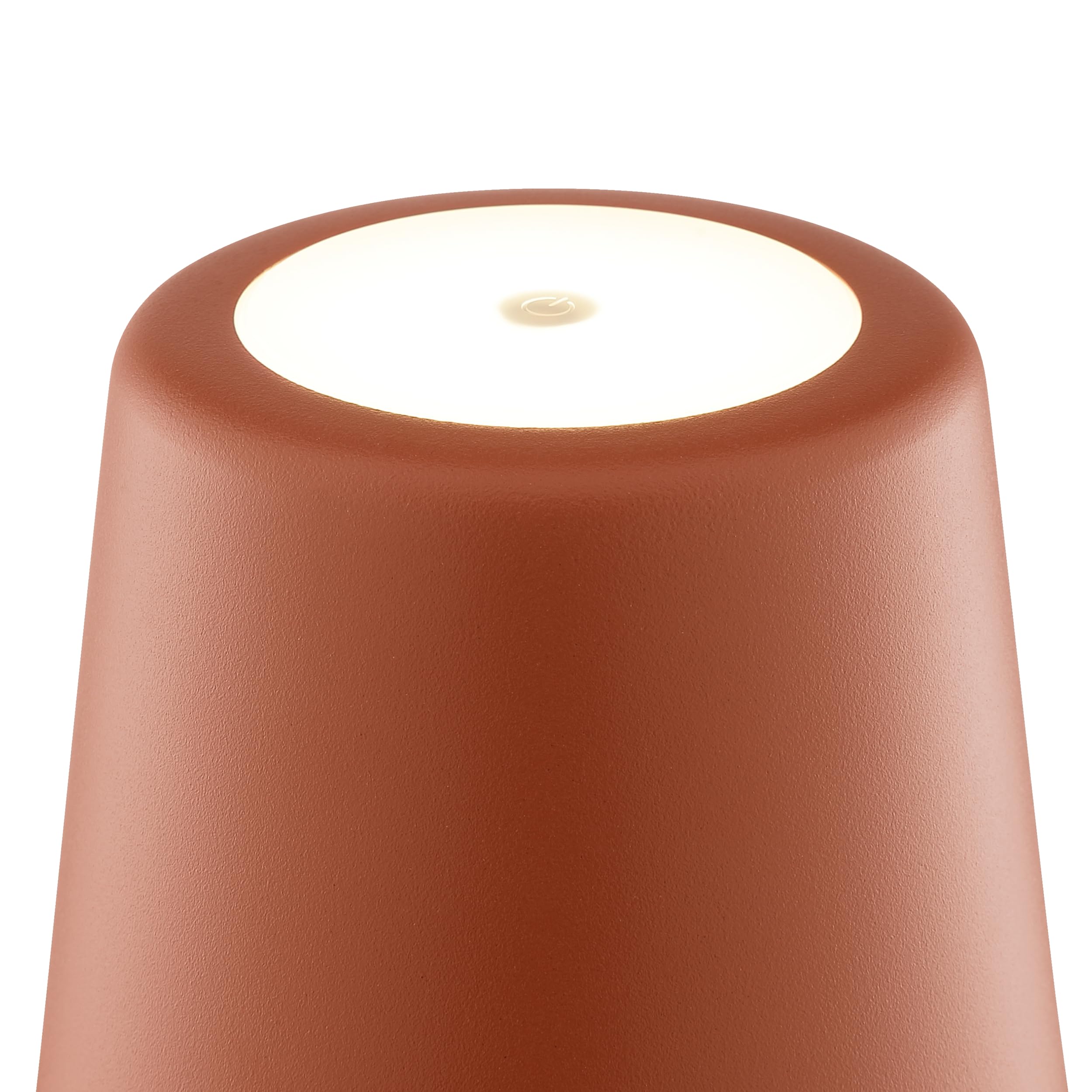 Lightbox Lampada da tavolo a LED per interni ed esterni, 37 cm/23 cm di altezza, Ø 10 cm | lampada da tavolo per esterni color terracotta con dimmer touch | mobile/wireless | ricaricabile tramite USB