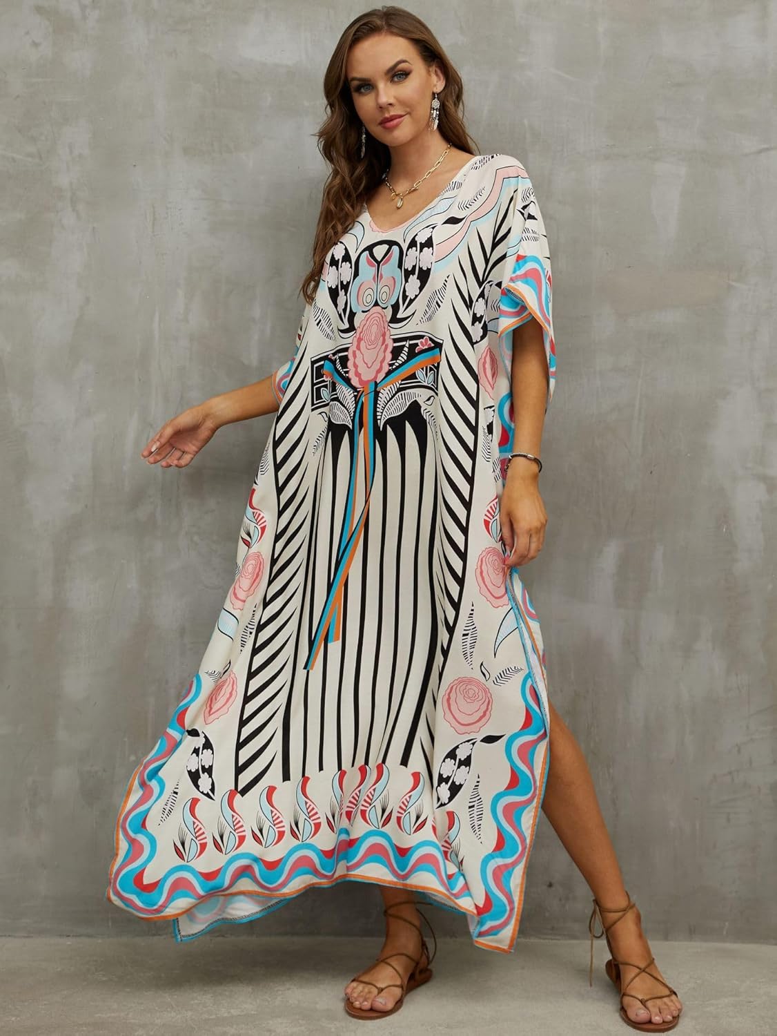 Kaftan Dresses for Women Plus Size Bathing Suit Cover up Caftan Maxi Beach Dresses - Image 4