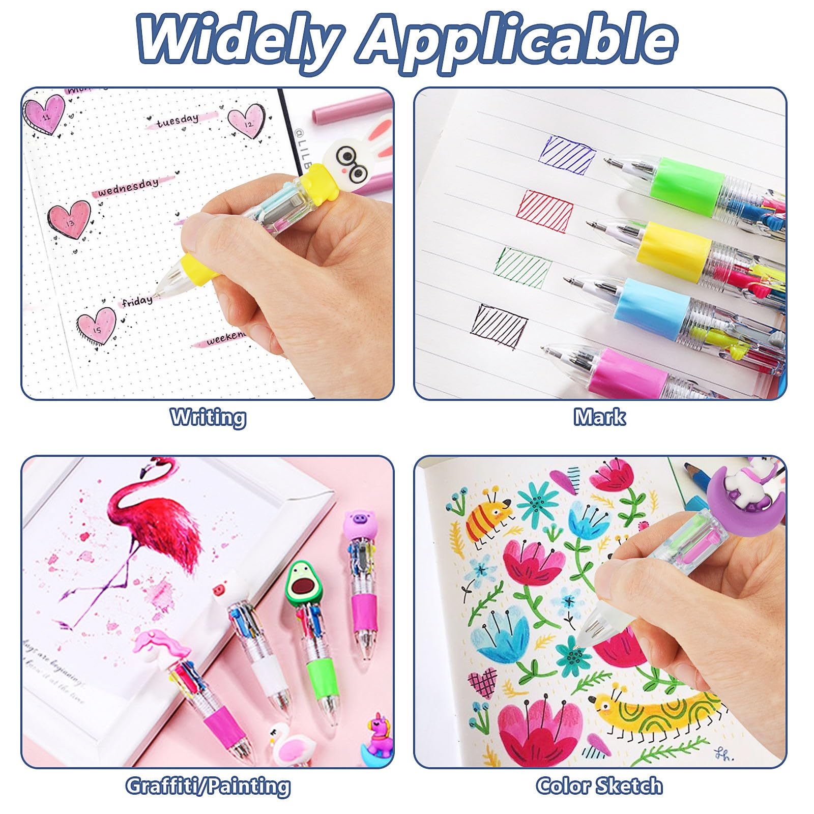 Xndryan Party Bag Fillers for Kids 32Pcs Mini Pens Multi-Coloured Ballpoint Pen Cute Pens for Kids Party Favours School Prizes Class Gifts for 30 Children - Image 4