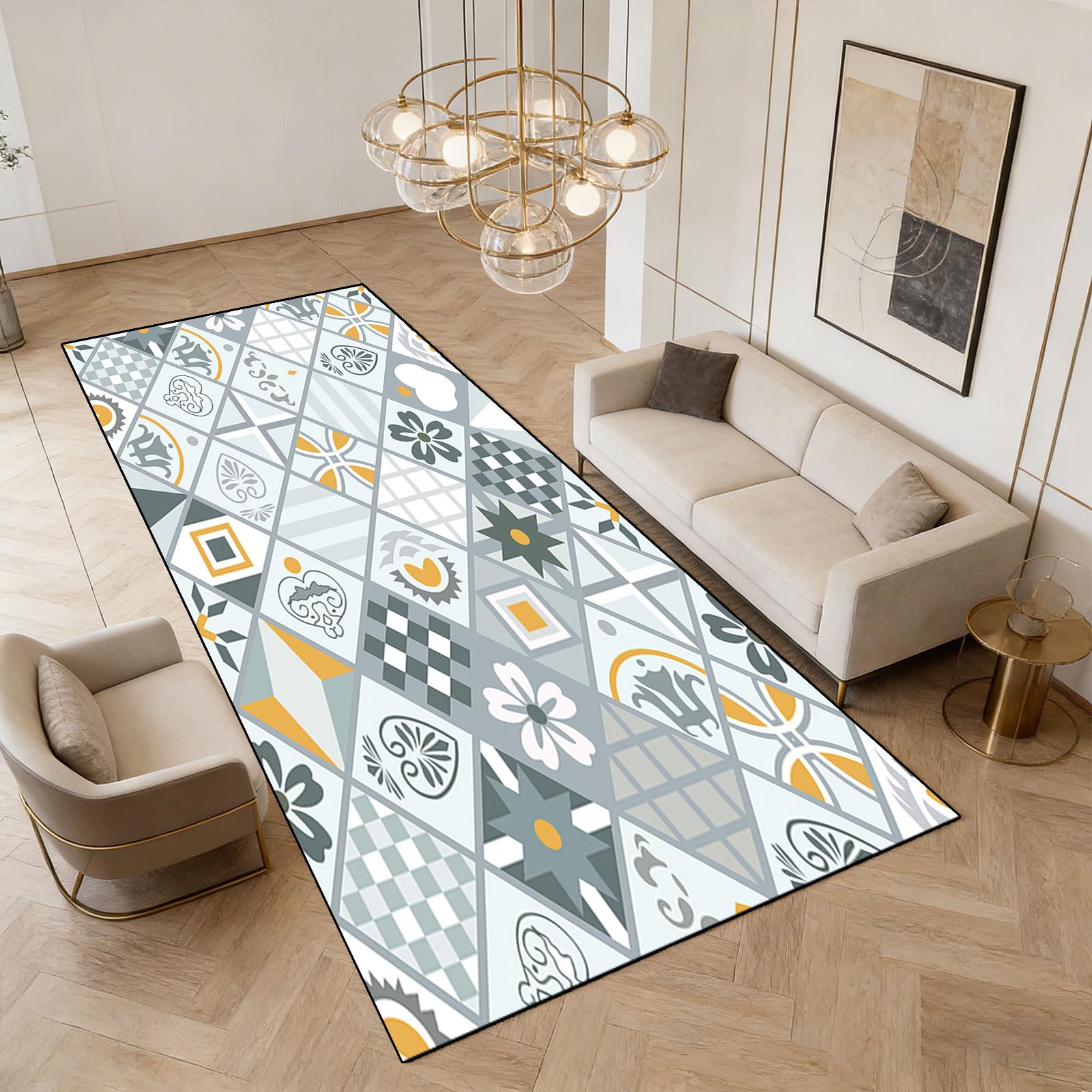 Alfombra pasillo larga lavable de pelo corto moderna alfombra corredor cocina elegante y absorbente