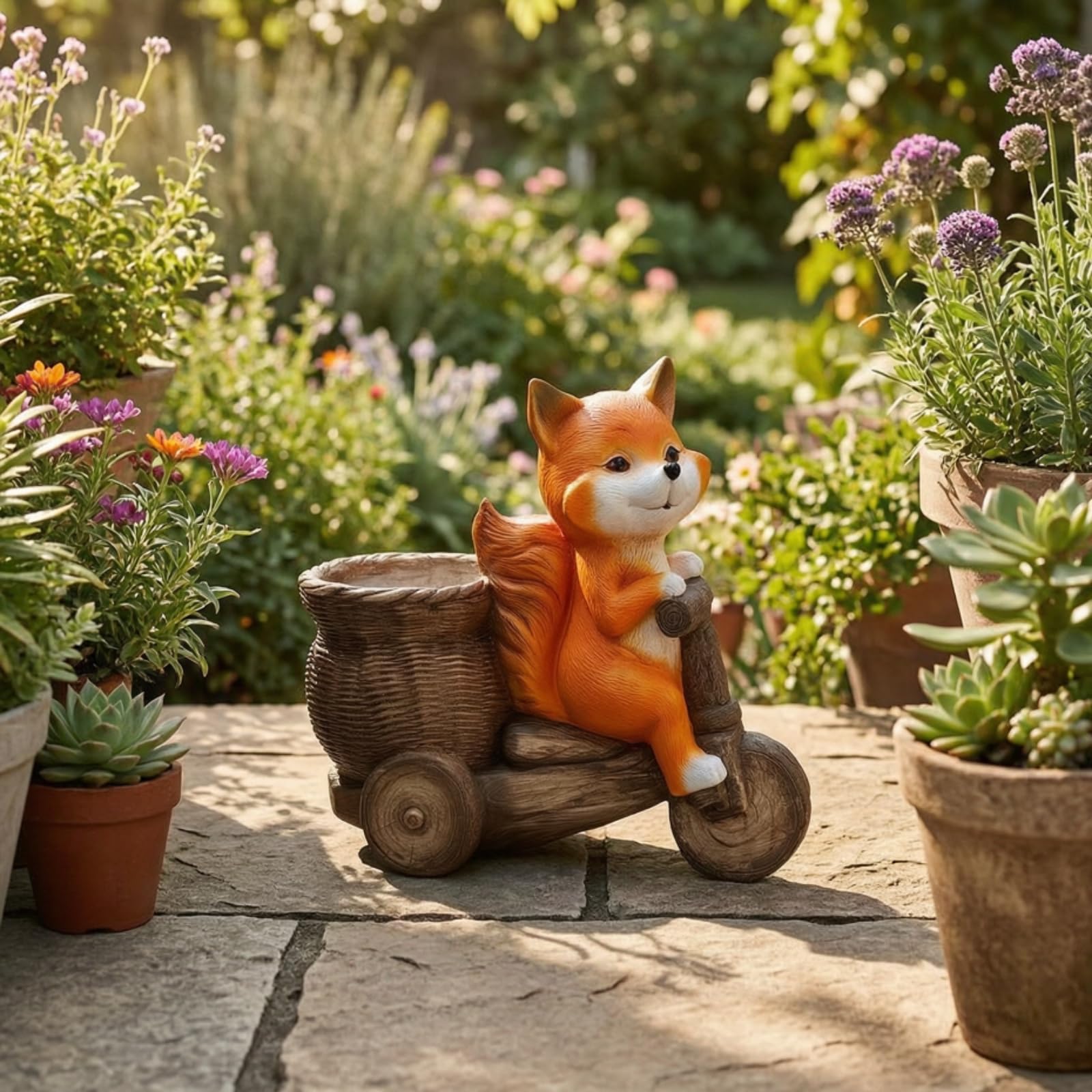 Pflanztopf mit Dreirad rustikal Figur-Blumentopf trendig Gartendeko für Gartenliebhaber, Balkon