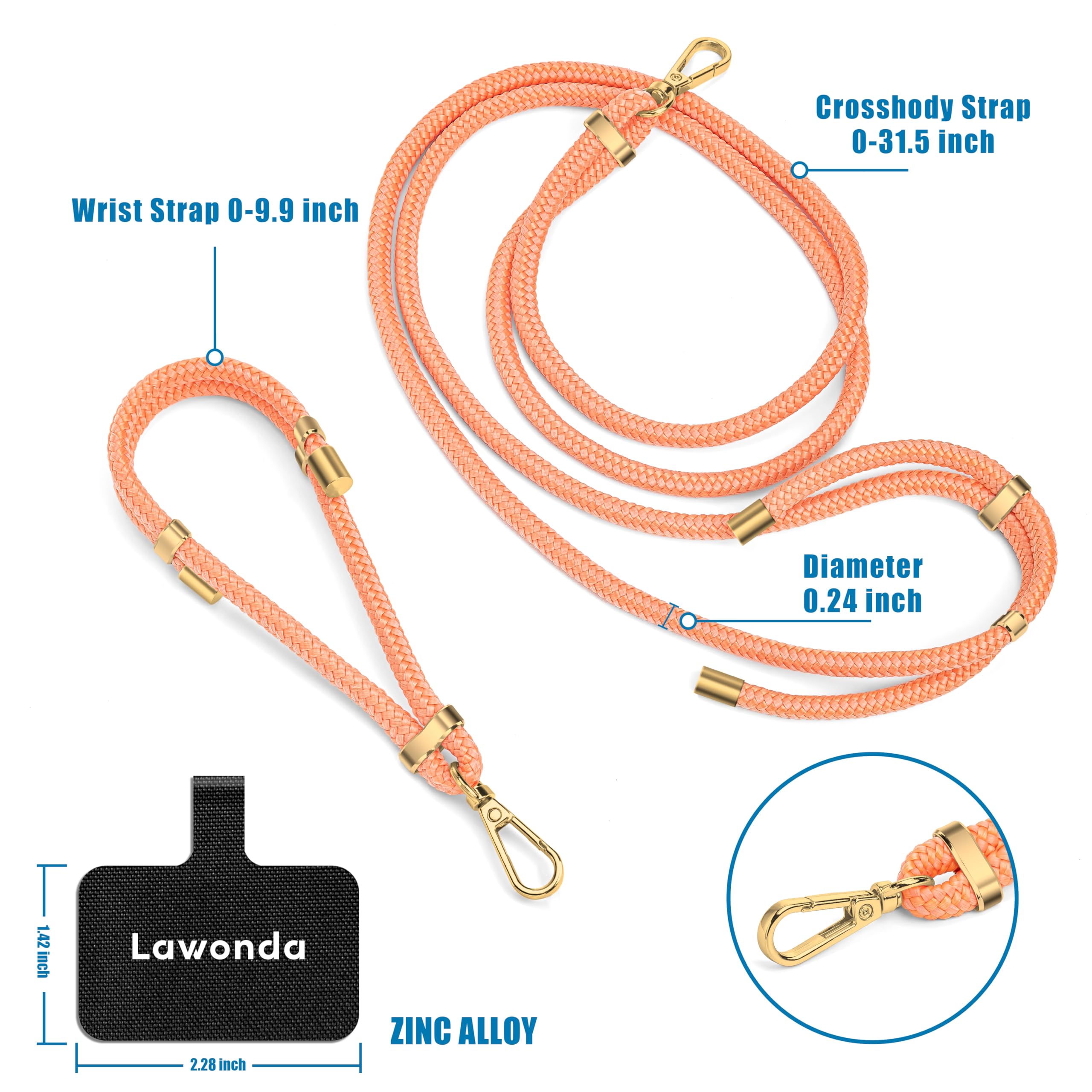 Amazon.com: Lawonda 2 Pads Phone Lanyard Adjustable Crossbody Cell