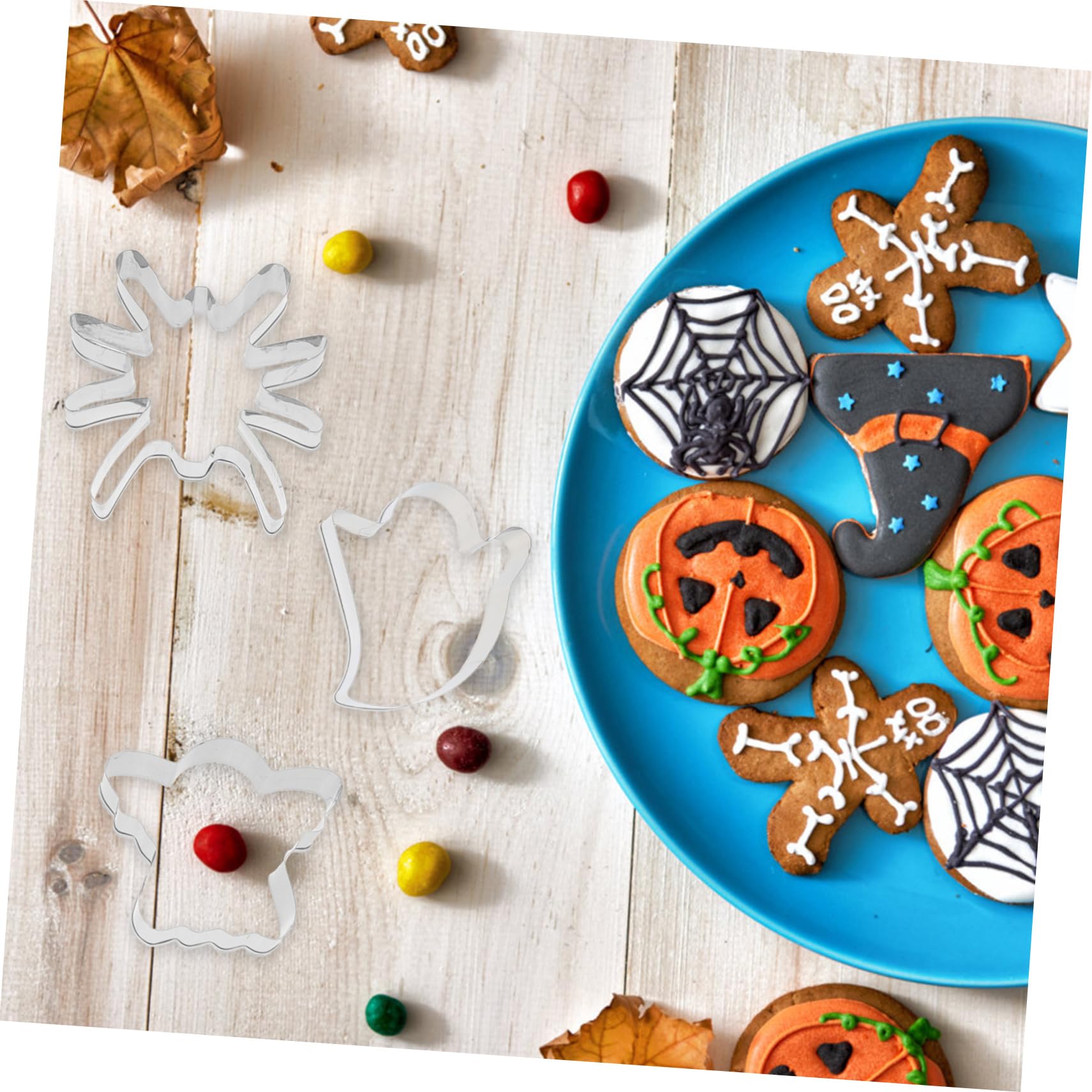 IMIKEYA 4 Sätze Backform Keksausstecher Zum Backen Halloween- Plätzchen-weihnachtsschneider Urlaub Weihnachtsplätzchenformen Babyparty-ausstecher Edelstahl 430 Silver 12 Stück * 4