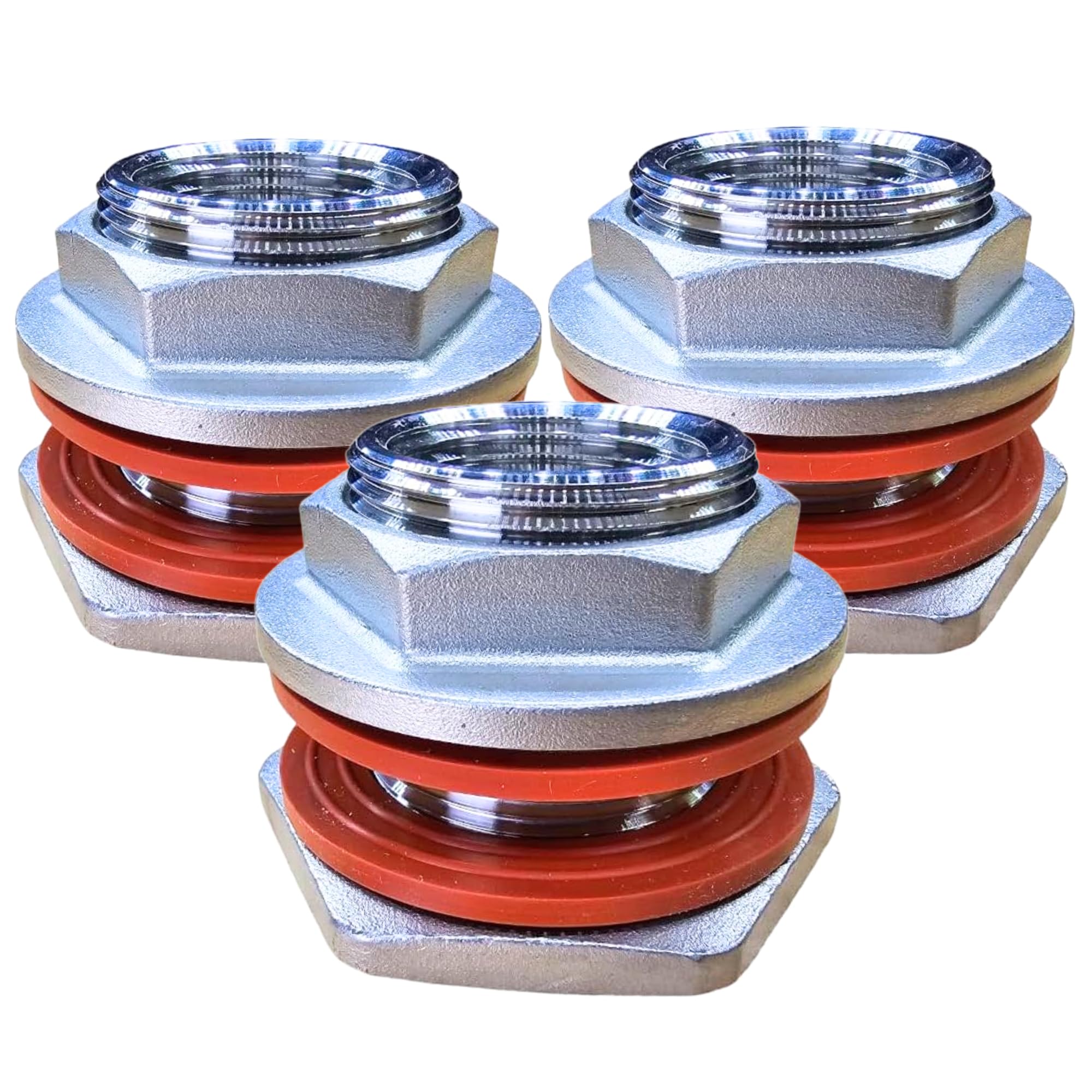 MiniBrew 1/2” NPT EZ Seal Weldless Bulkhead with Buna-N Gaskets for Homebrewing (Pack of 3)