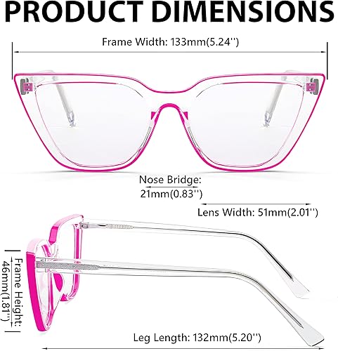 Miniatura 7 de FEISEDY Gafas de computadora cuadradas transparentes con bloqueo de luz azul para mujer, diseño de ojo de gato, antifatiga ocular B2353