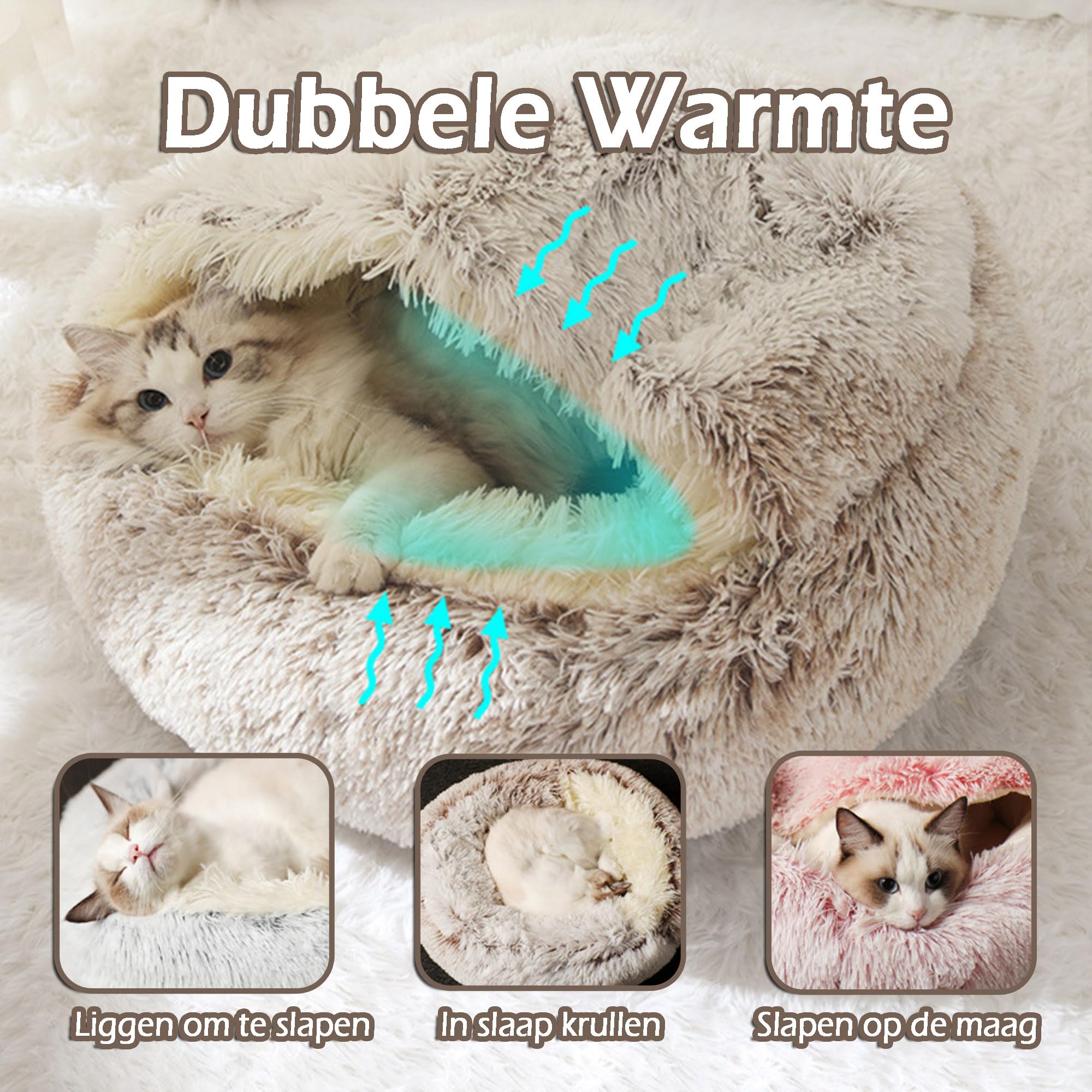 Donut kattenmand voor katten die houden van rust en comfort