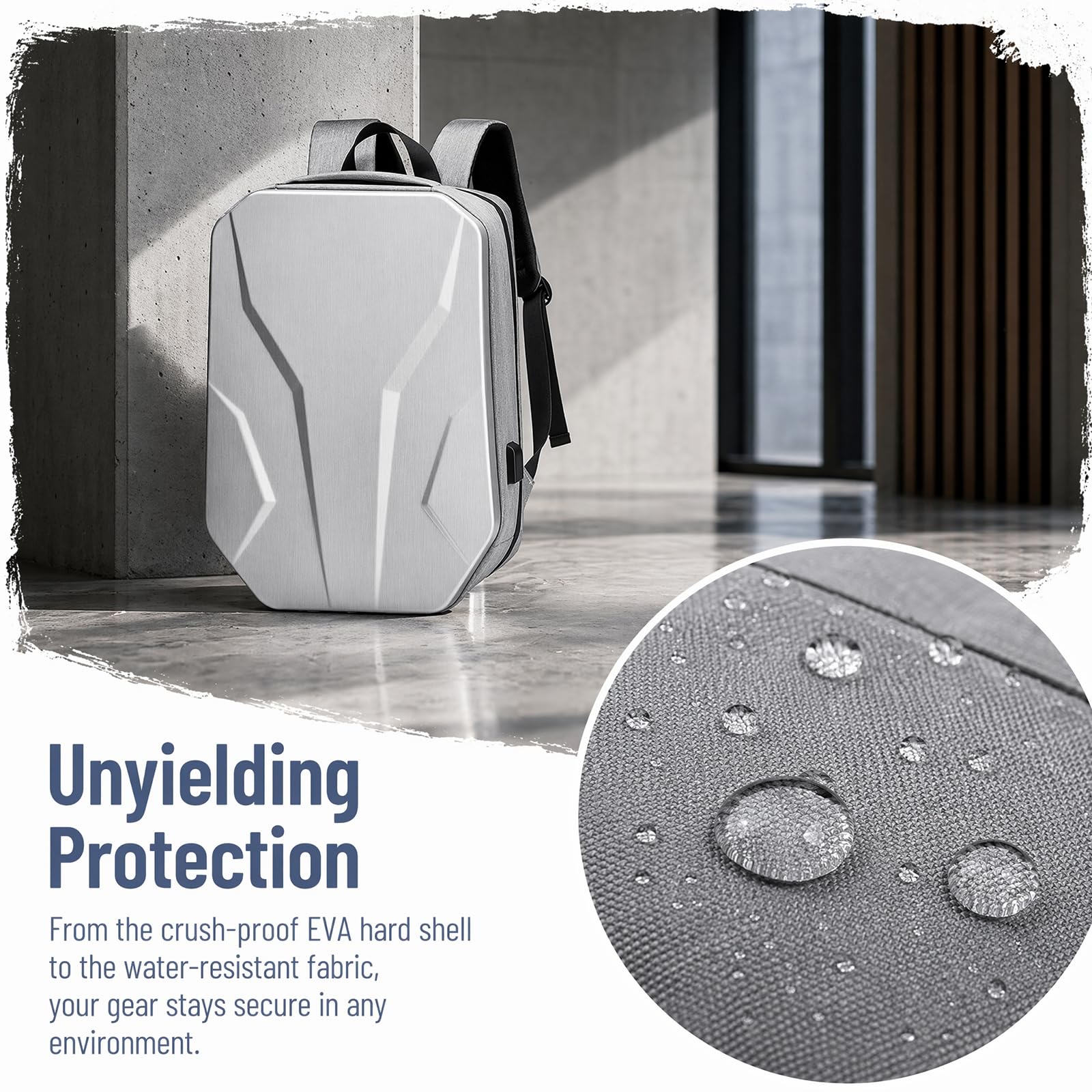 16-calowa twarda powłoka antykradzieżowa plecaka na laptop Wodoodporny PC Nylon Gaming Business Daypack,Grey
