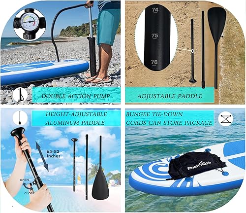 Miniatura 4 de Tabla de remo inflable (6 pulgadas de grosor) con accesorios y bolsa de SUP de primera calidad, aleta inferior para remo, control de surf, cubierta