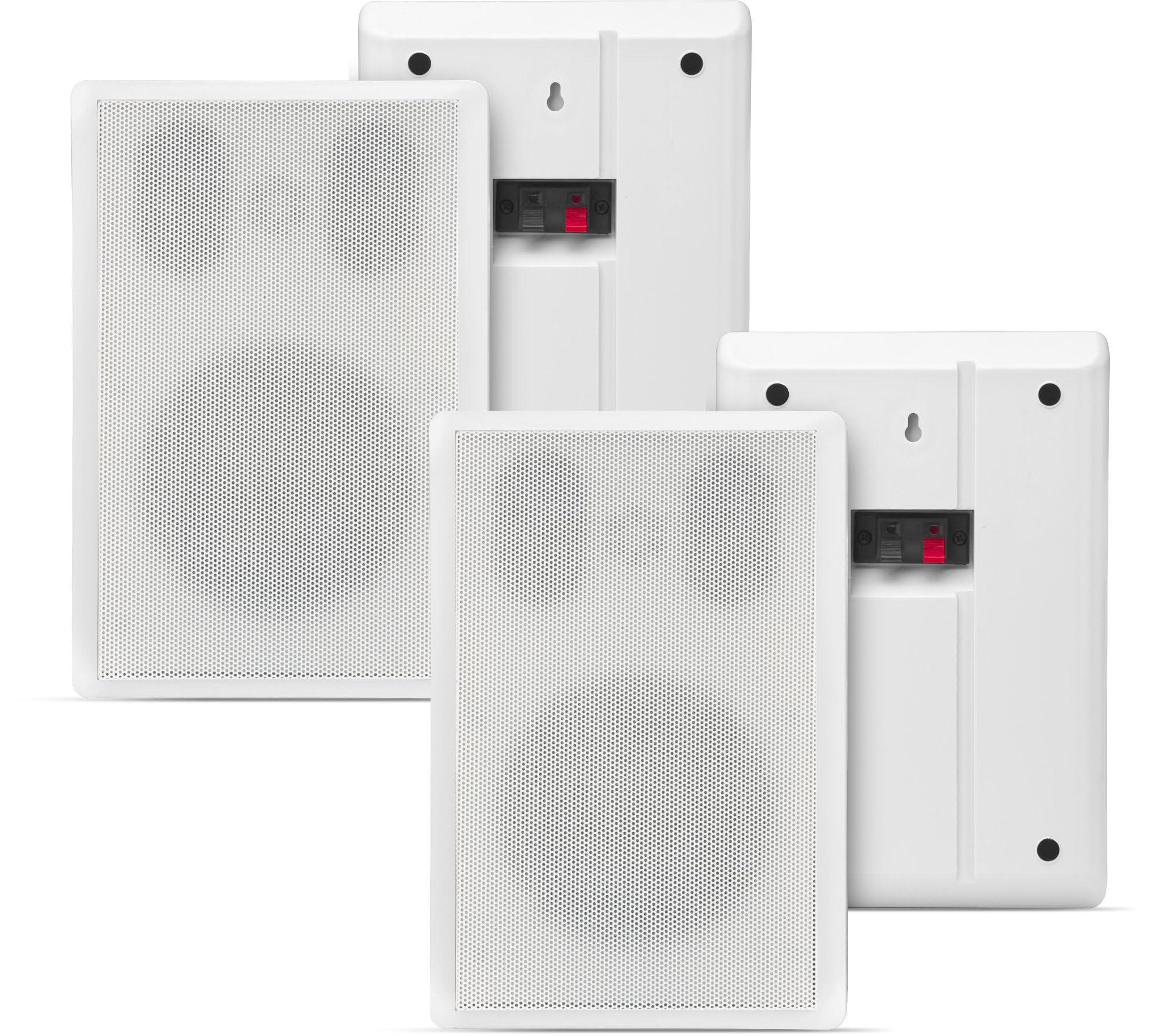 Pronomic FLS-540E WH Set Diffusori Flatpanel da Parete (2 Coppie HiFi Flat Speaker, Cassa 2 Vie, Woofer 5,25"/133mm, Tweeter 1,2"/30mm, 30/60 Watt (RMS/Peak), Connessione a morsetti) bianco