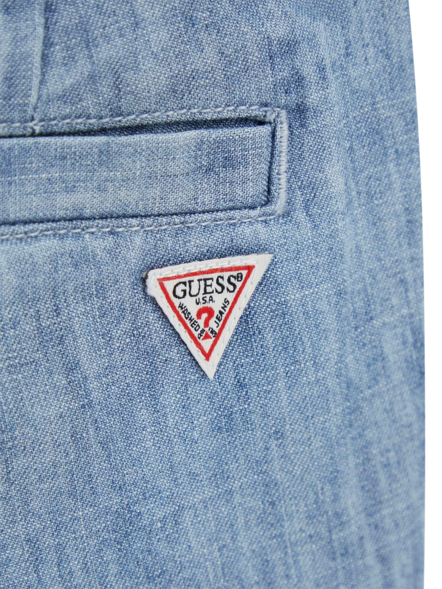 Guess Bermuda da ragazzo in chambray misto lino ecologico