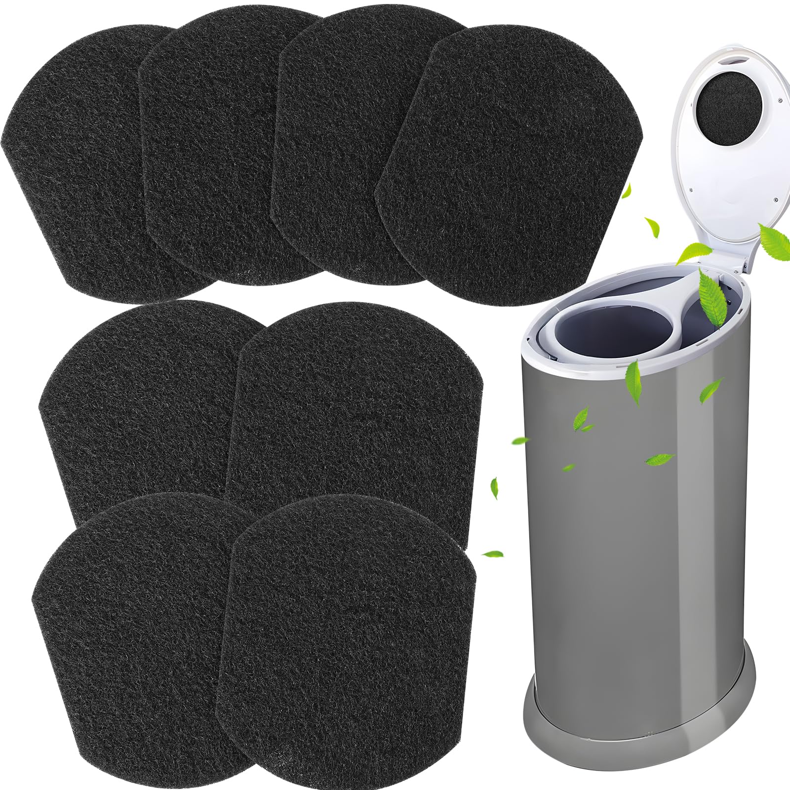8Pcs Diaper Pail Deodorizer for Ubbi,Diaper Pail Odor Eliminator,Activated Charcoal Filter Odor Absorber Compatible with Ubbi Diaper Pail,High Adsorptivity Diaper Trash Can Odor Control