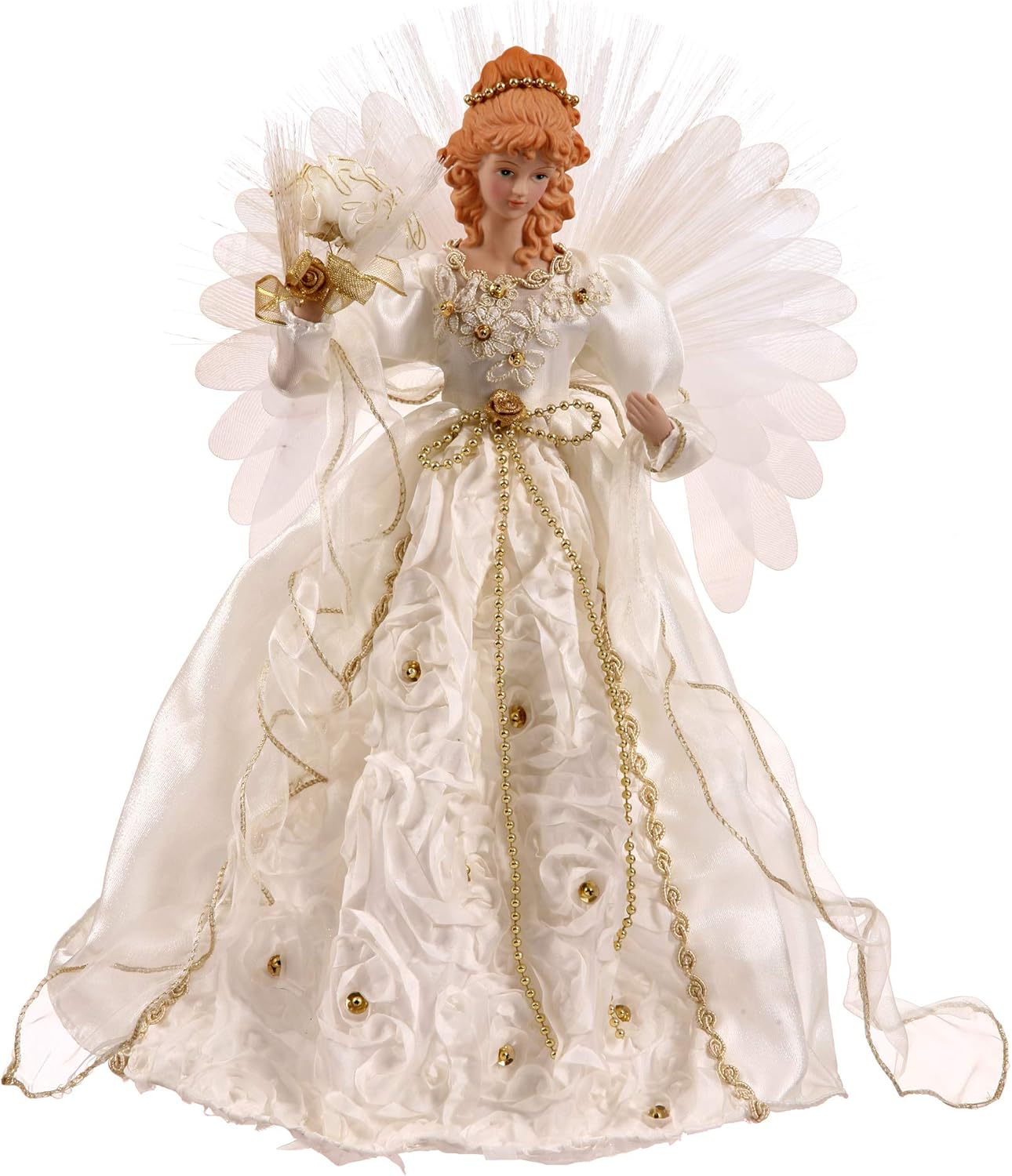 Vickerman Angel Fiber Optic Wings, 18-Inch, White/Gold