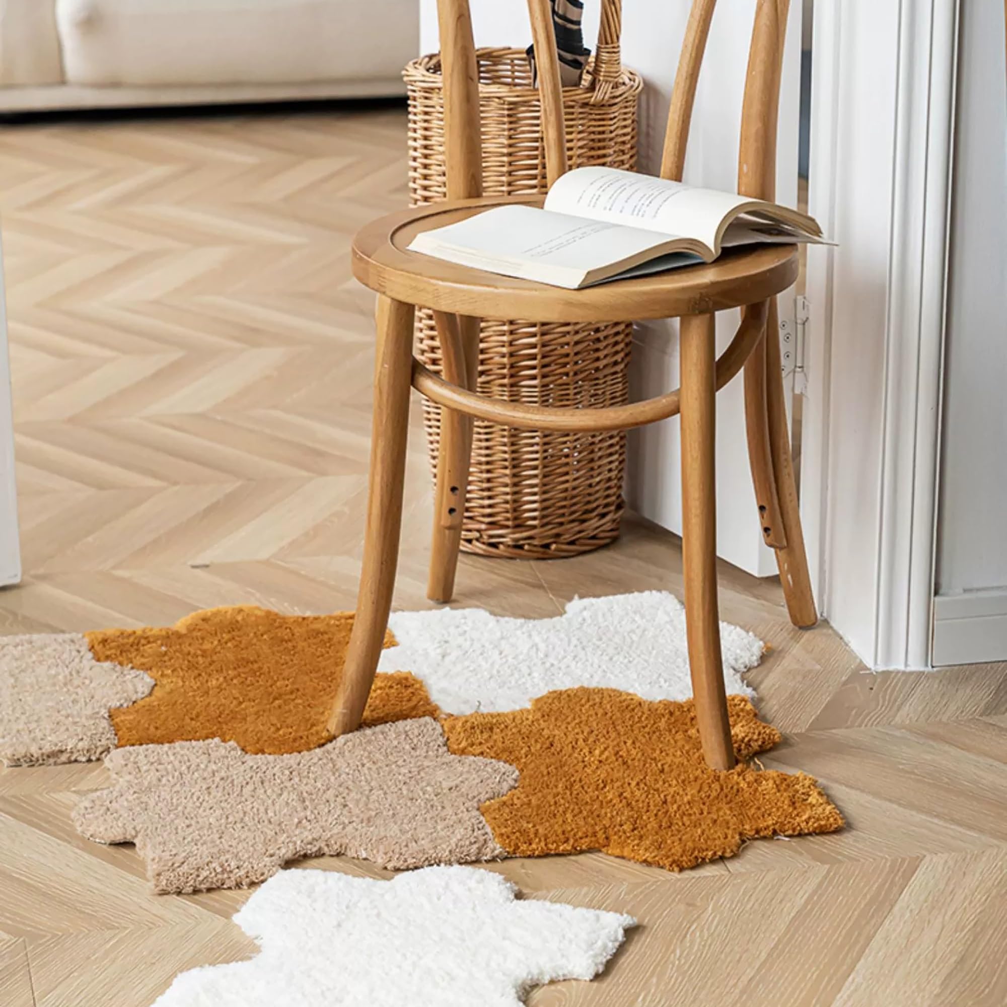 Funnyfuzzy Unregelmäßiger ineinandergreifender Teppich, Hundedecke, weicher Haustierbettbezug, ineinandergreifende Puzzle-Spielmatte, DIY, flauschige Teppichfliesen, rutschfest und waschbar ( Color :