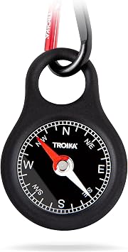 Troika Wegweiser, Item COS10/BK Pocket Compass with Carabiner Black