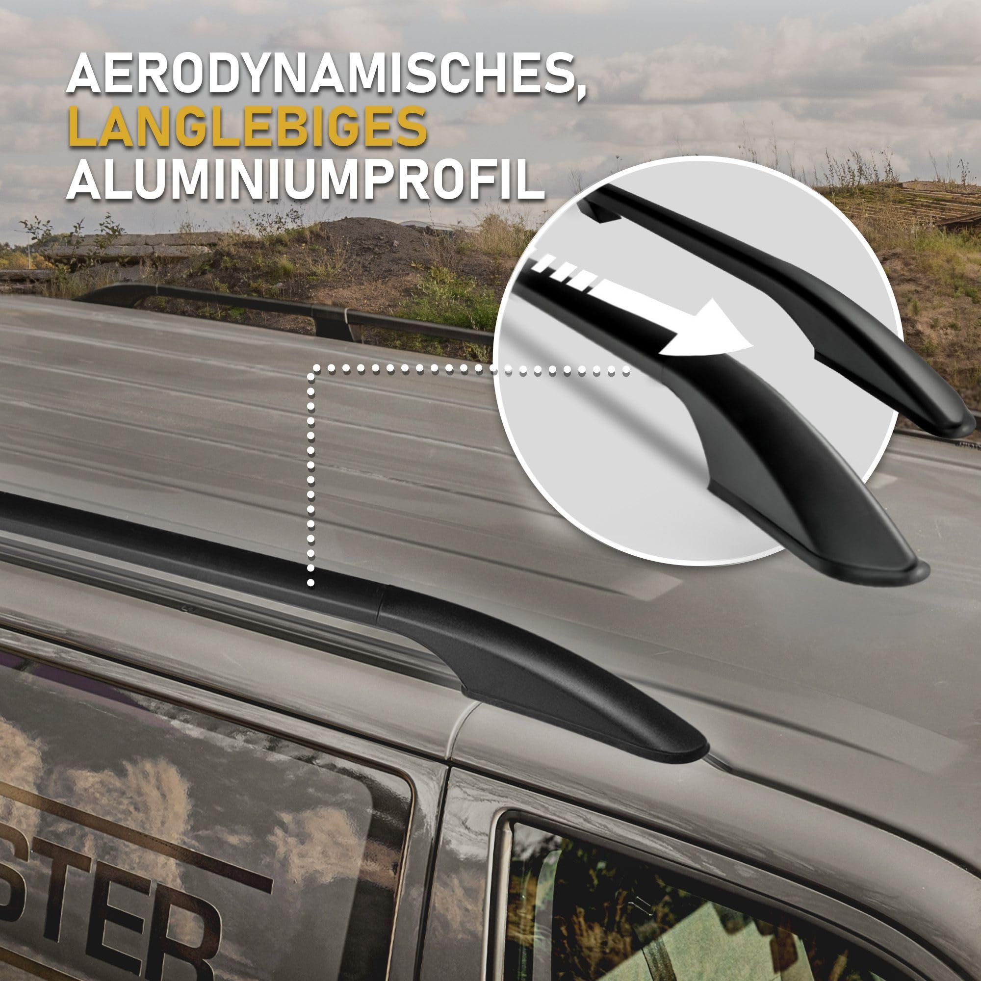 CHROMEMASTER | Dachrelinge Dachträger Kompatibel mit Nissan Primastar L1 KURZ 2021+; Geeignet zur Montage von Dachträgern, Dachboxen und Fahrradträgern | Einfache und Schnelle Montage | Aluminium