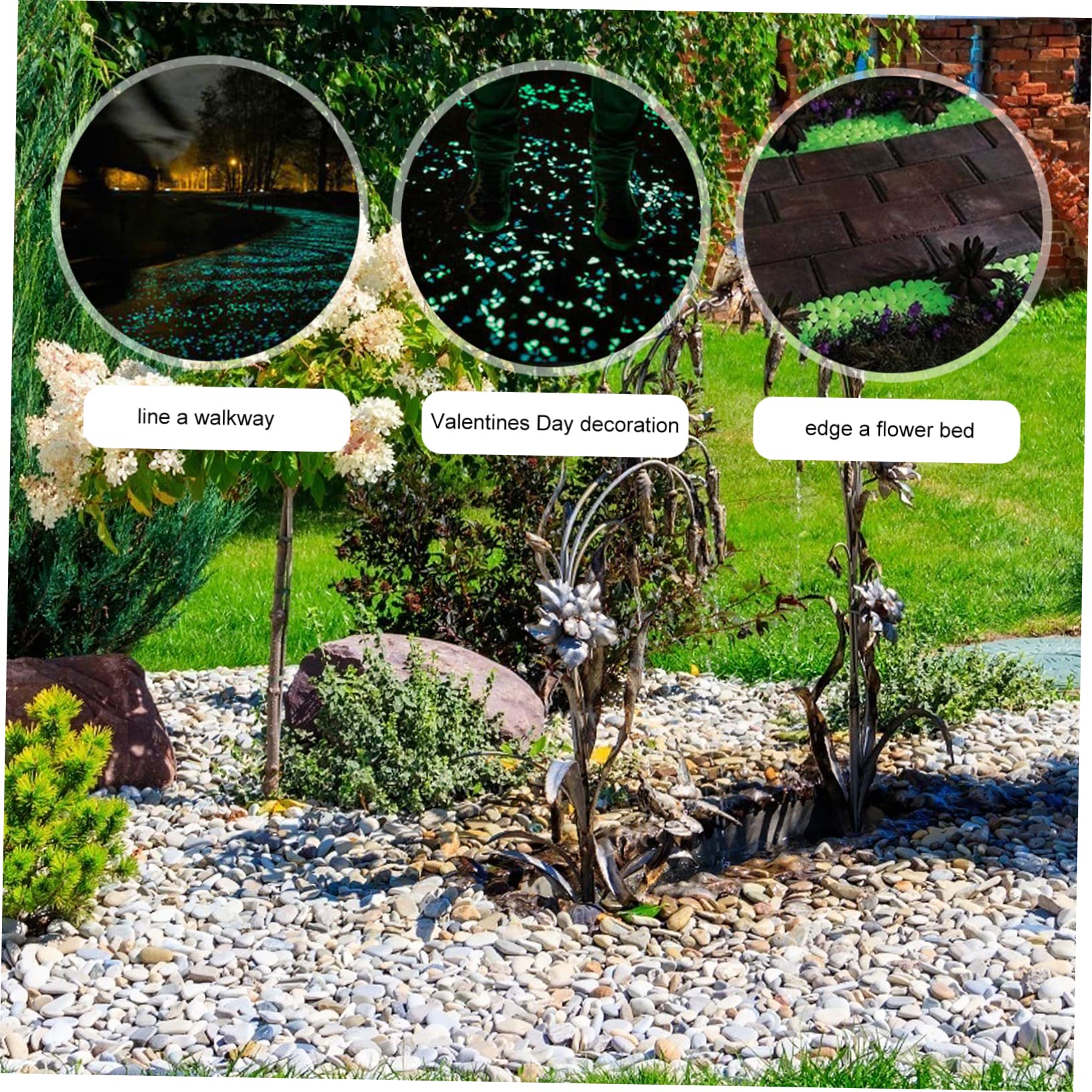 Pietre Luminose Al Buio Per Giardino E Acquario - Ghiaia Fosforescente Decorativa, 2-3 Cm, Colori Assortiti