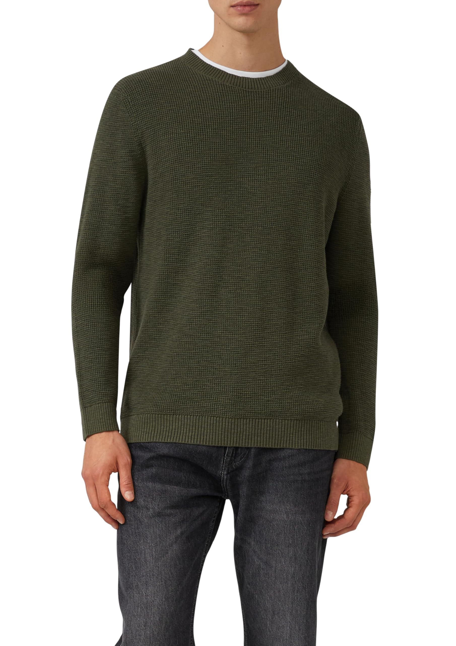 s.Oliver Strickpullover mit Crew Neck und Strukturmuster